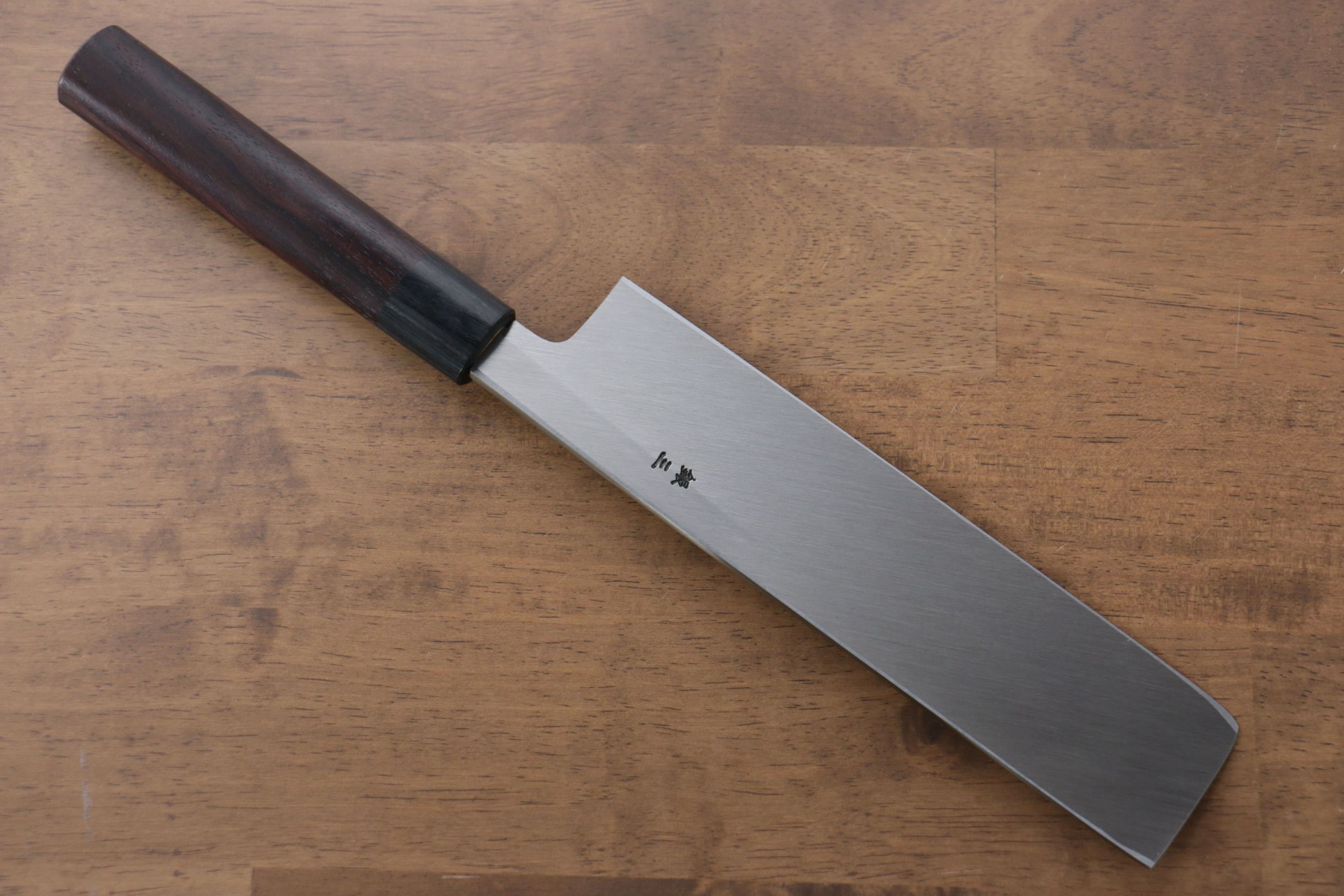 Premium Jikko Silver Steel No.3 Usuba 210mm Japanese Kitchen Knife with Shitan Handle - Professional Chef's Knife for Slicing, Dicing & Precision Vegetable Cutting