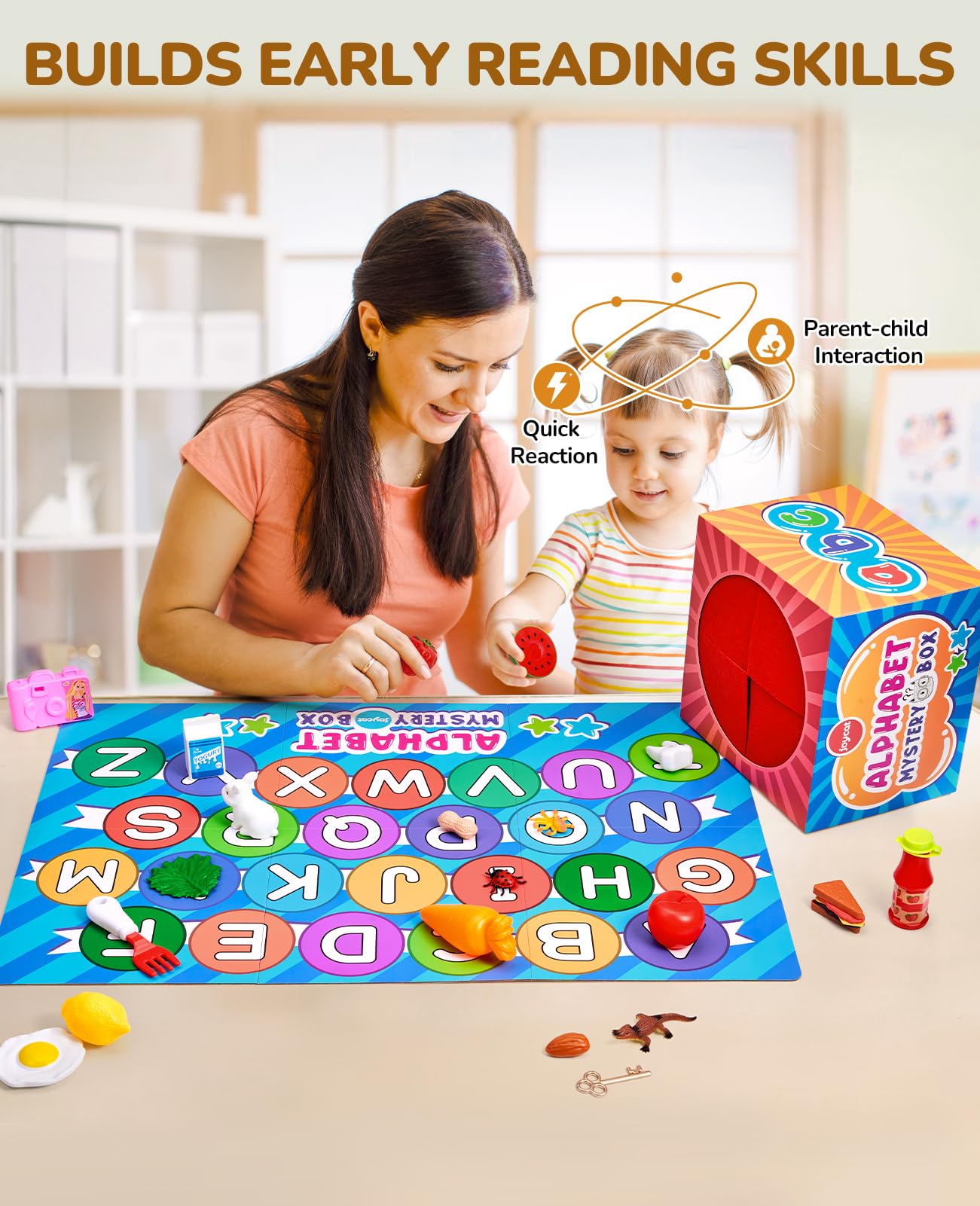JoyCat 52 PCS Alphabet Mystery Box - Letter Sorting & Matching Game for Kids, Preschool & Kindergarten Learning Toys - Develop Letter Sounds & Fine Motor Skills - Perfect for Classroom Activities, Easter Basket Stuffers & Educational Gifts