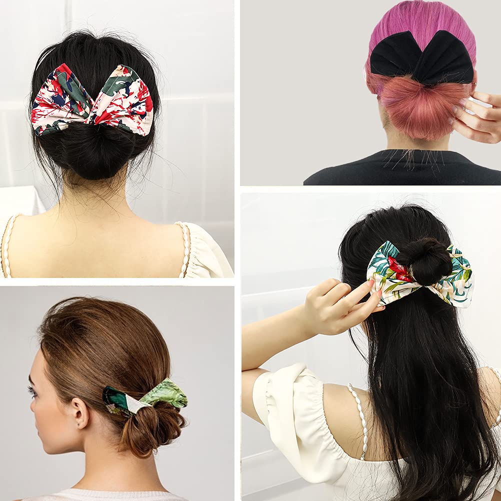 Deft Bun Maker - Classy Multicolor Cloth Magic Clip, Flexible & Reusable Hair Twist Tool for Women & Girls (5 Pack) - Perfect for Updos, Ponytails & Everyday Hairstyles