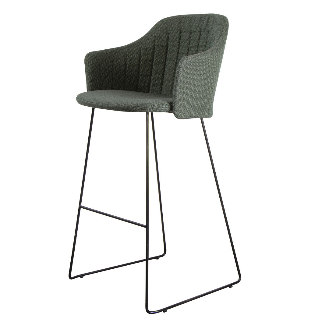 Premium Outdoor Bar Chair with Sled Base - Includes Comfortable Back & Seat Cushions - Perfect for Patio, Deck, Poolside & Backyard Relaxation