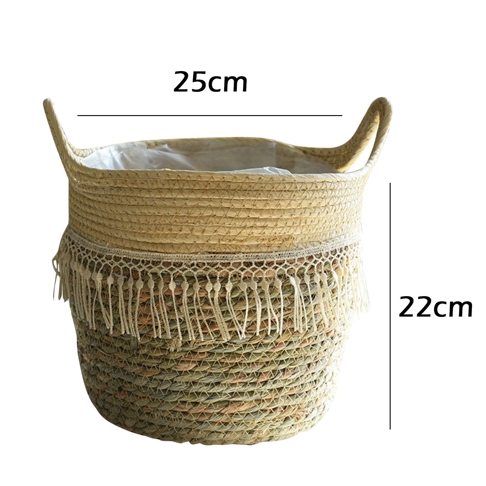 Handwoven Seagrass Plant Basket - 10