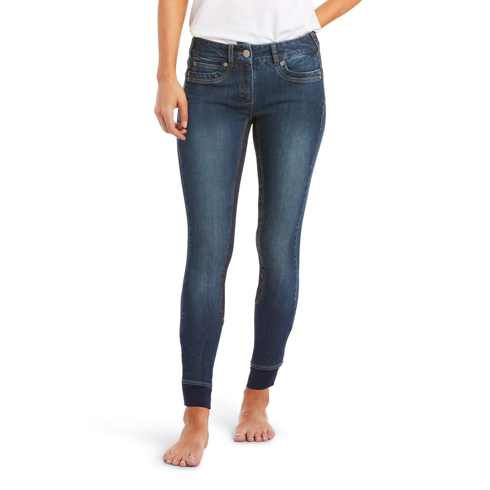 Ariat Halo Denim Full Seat Breech - Comfortable Equestrian Riding Pants for Women | Perfect for Horseback Riding, Dressage & Show Jumping
