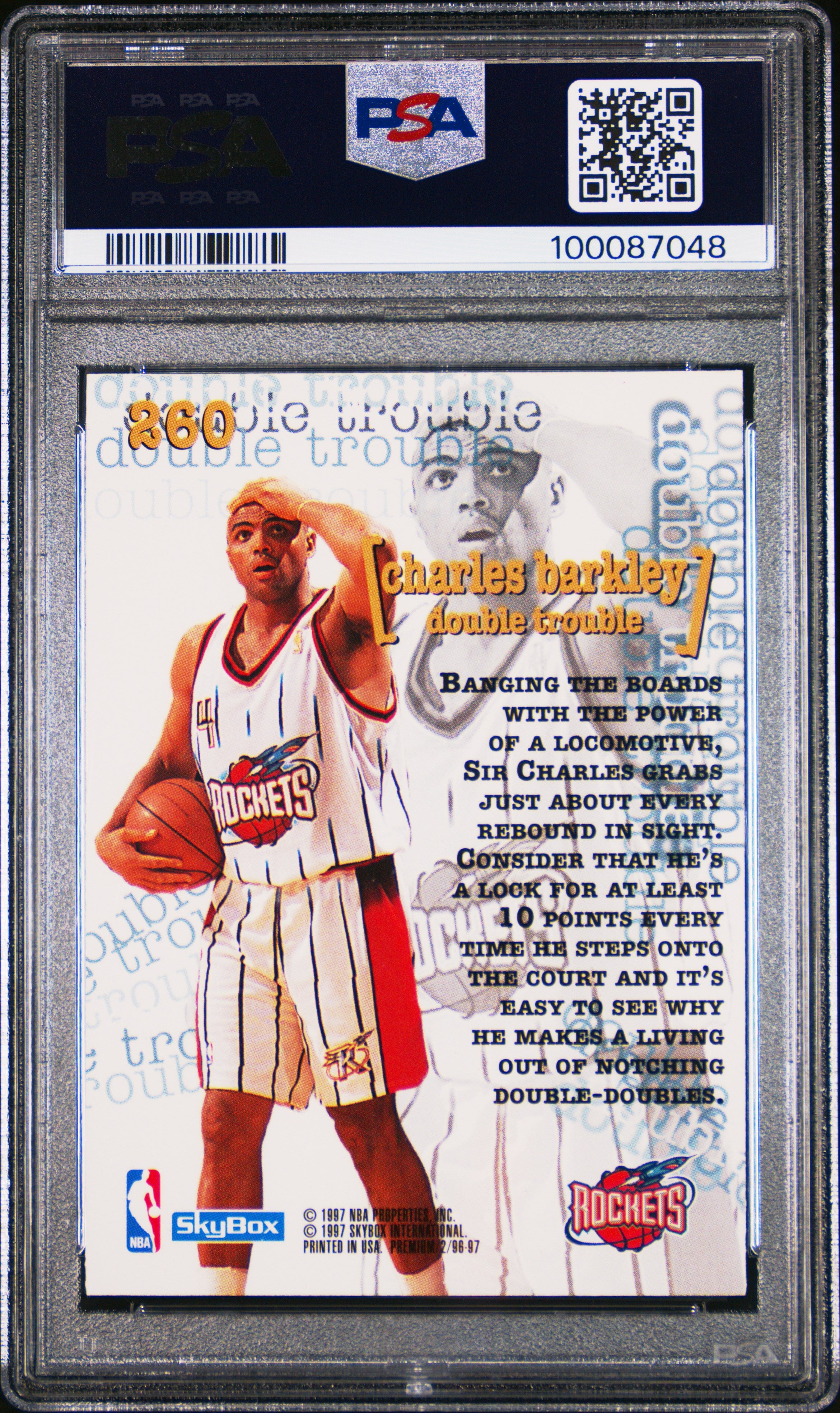 1996 SKYBOX PREMIUM CHARLES BARKLEY #260 PSA 10 GEM MINT Basketball Trading Card - Perfect for Collectors, Investors & Sports Memorabilia Enthusiasts