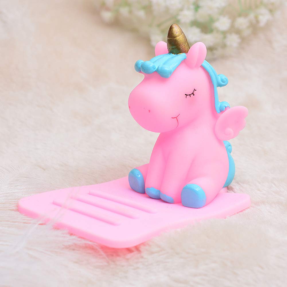 Magical Cute Unicorn Phone Stand - Anti-Slip Car & Table Phone Tablet Holder Bracket (Pink & Blue, 1 Pack) - Perfect for Home, Office, and Travel Use