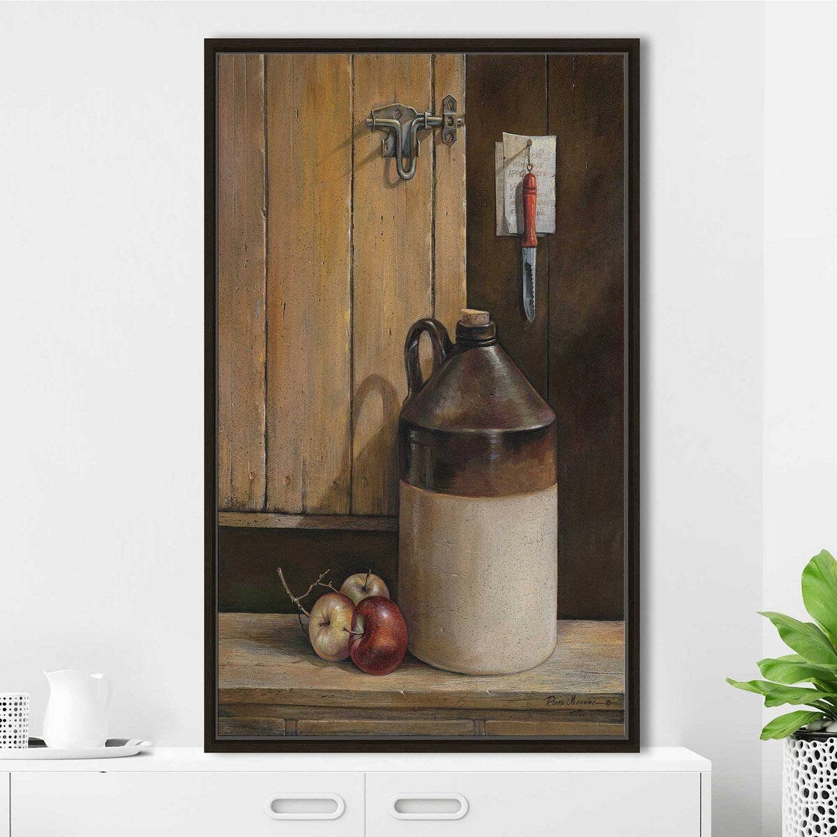Ruane Manning Apple Cider Print on Floating Canvas Wall Art - Perfect for Kitchen Decor, Dining Room, and Farmhouse Style Home