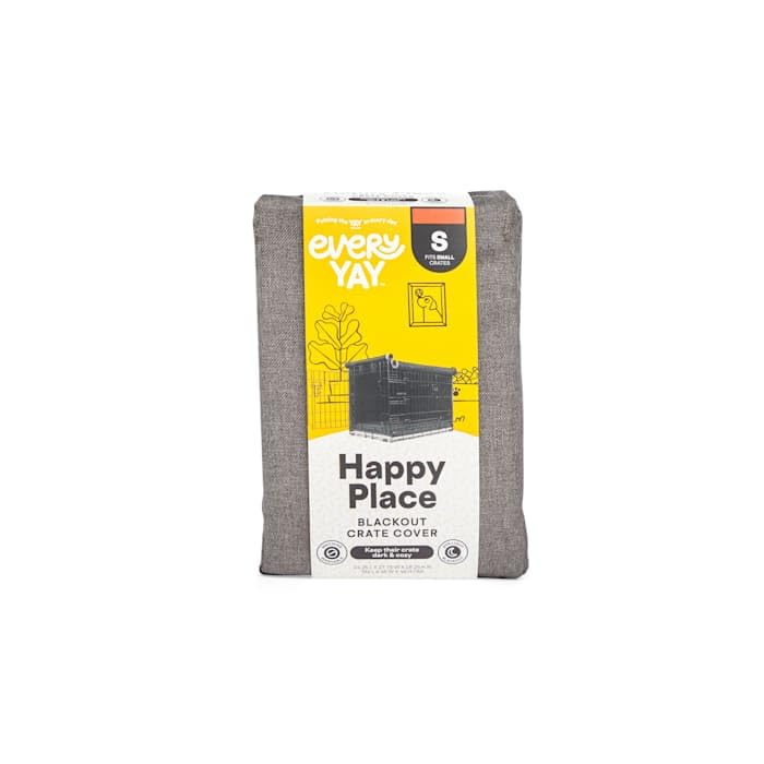 EveryYay Happy Place Grey Blackout Dog Crate Cover 24.25