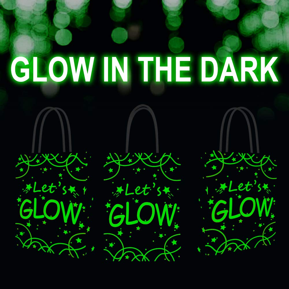 Glow in the Dark Party Favor Bags - 12 Pack Creative Birthday Gift Bags for Kids, Halloween, Christmas & Special Events - Unique Glowing Treat Bags for Party Supplies & Celebrations