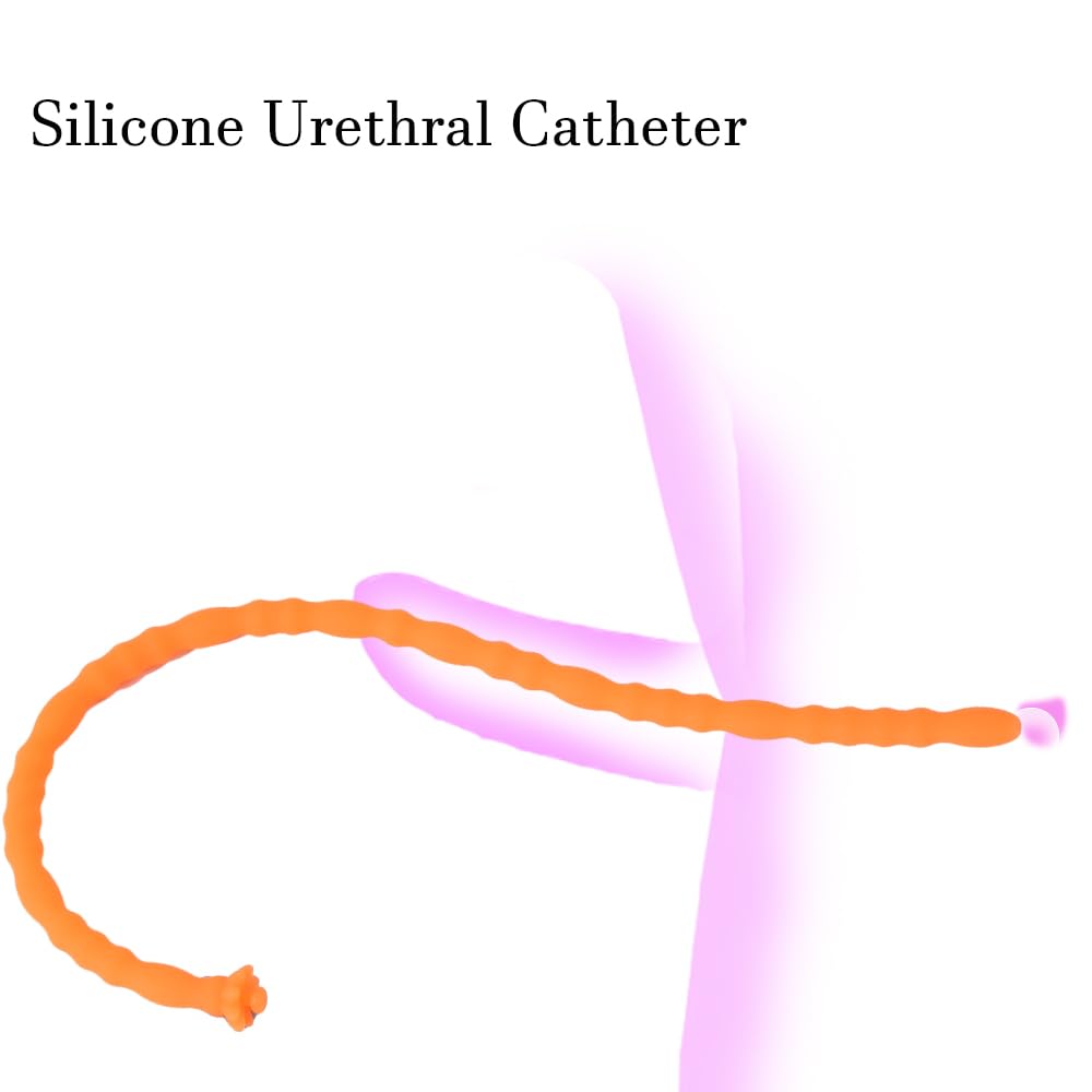 2 Pcs Silicone Urethral Sounds Beads Set with Syringe - Hollow Urinary Dilator & Plugs for Men, 8mm Urethra Masturbation Rod & Bladder Stimulation Sex Toy - Perfect for Sensual Exploration & Adult Play
