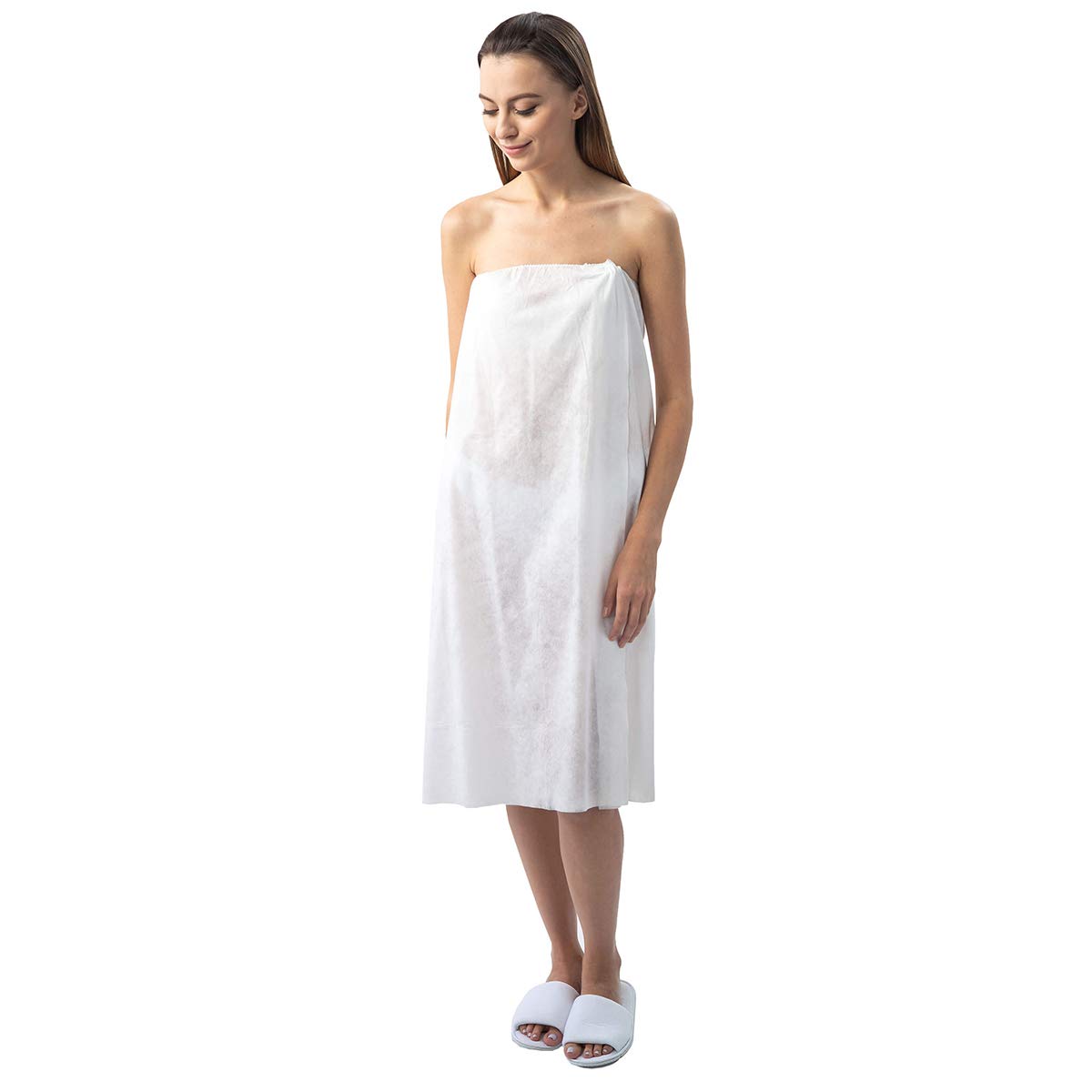 **APPEARUS Disposable Spa Wrap Bathrobe - White, Individually Wrapped with Secure Closure | Perfect for Massage, Salon, Spa & Travel Use**