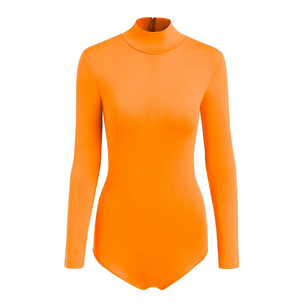 SUPRNOWA Women's Long Sleeve Turtleneck Leotard - Spandex Dance Bodysuit for Ballet, Yoga & Workout - Stretchy Fitness Outfit for Dance Class, Gym & Performance