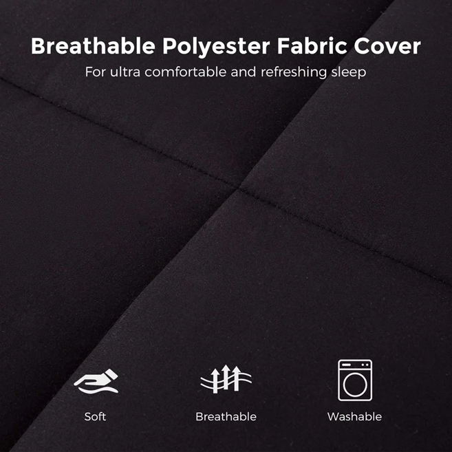 MAXYOYO Padded Japanese Floor Mattress - Black Foldable Roll Up Futon for Bedroom, Guest Room & Travel | Comfortable Floor Sleeping Mat for Adults & Kids
