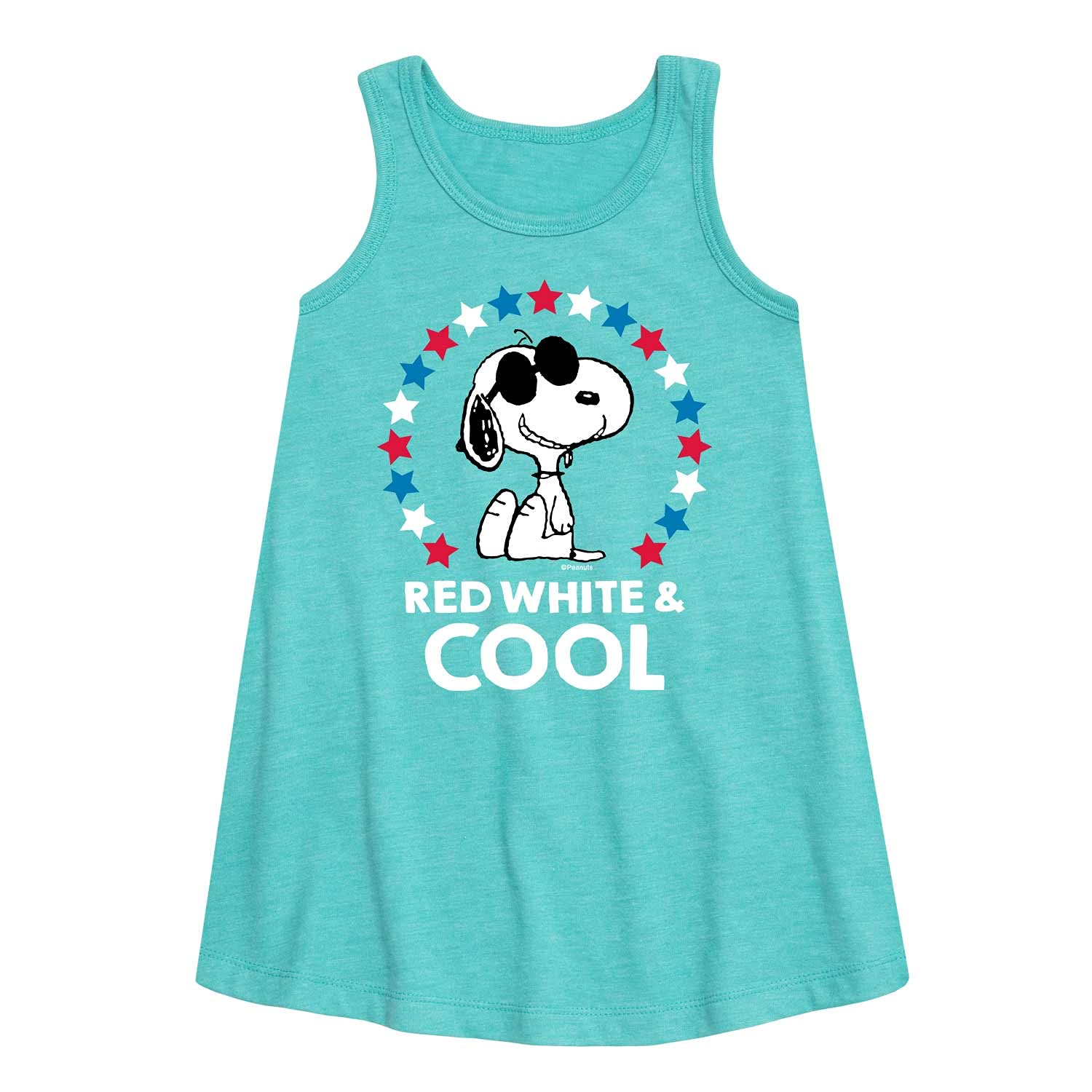 Peanuts Hybrid Apparel Red White and Blue Girls A-Line Dress - Cute Casual Outfit for School, Parties & Everyday Wear