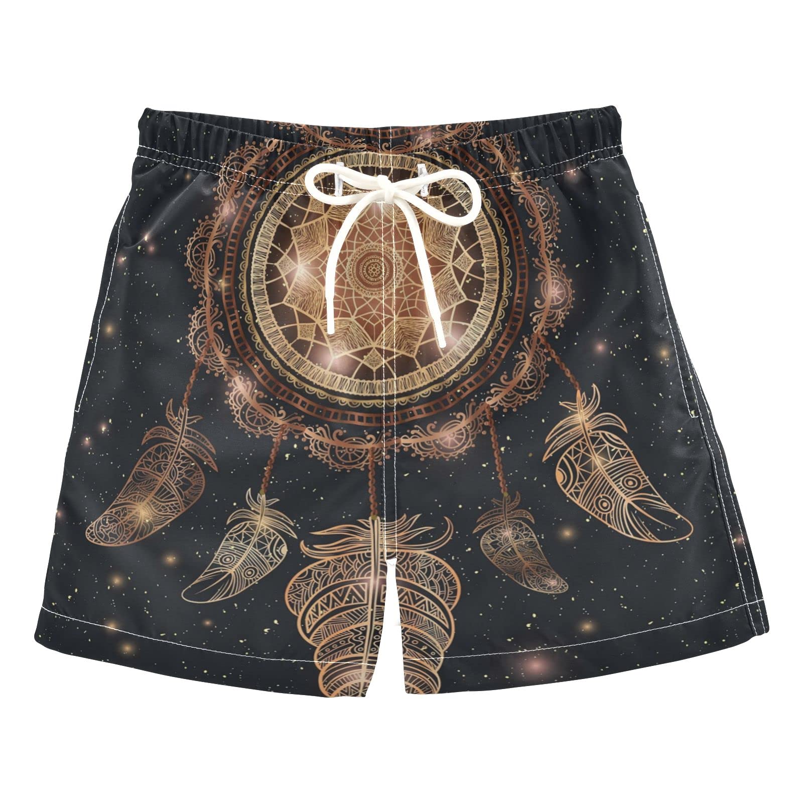 AMICHIC Boys Dream Catcher Swim Trunks - Quick Dry Toddler Swimwear for Kids 2-8 Years Old - Perfect for Beach, Pool & Summer Water Play