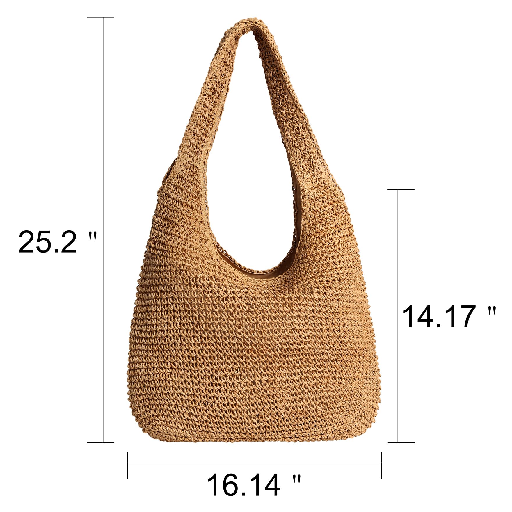 Women's Woven Straw Beach Tote Bag - Large Capacity Summer Shoulder Bag for Vacation, Travel, and Outdoor Activities | Perfect for Beach Trips, Picnics, and Shopping