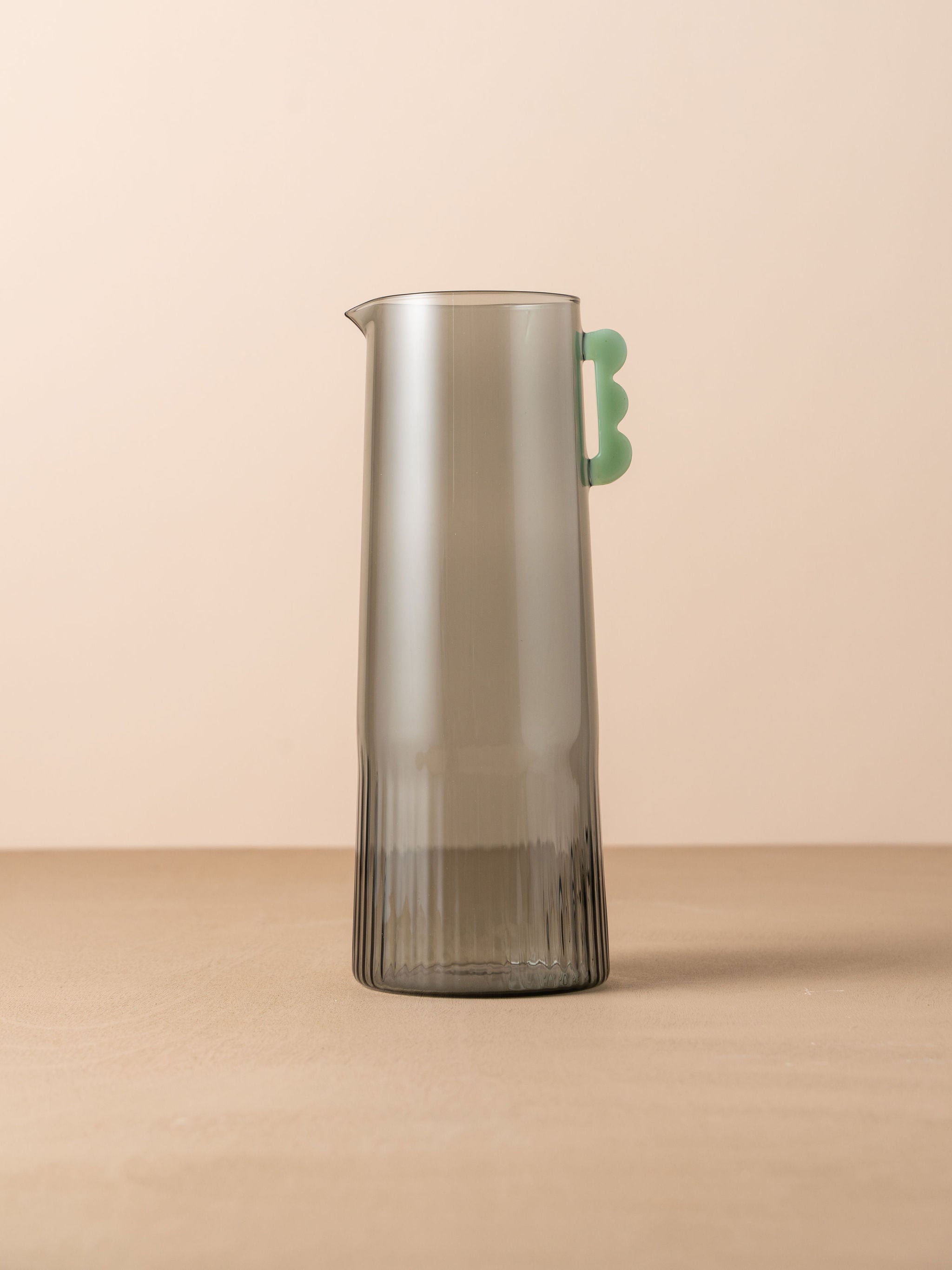 Kairos Glass Carafe with Smoke Design - Elegant Water Pitcher for Home, Office, and Dining Table Decor