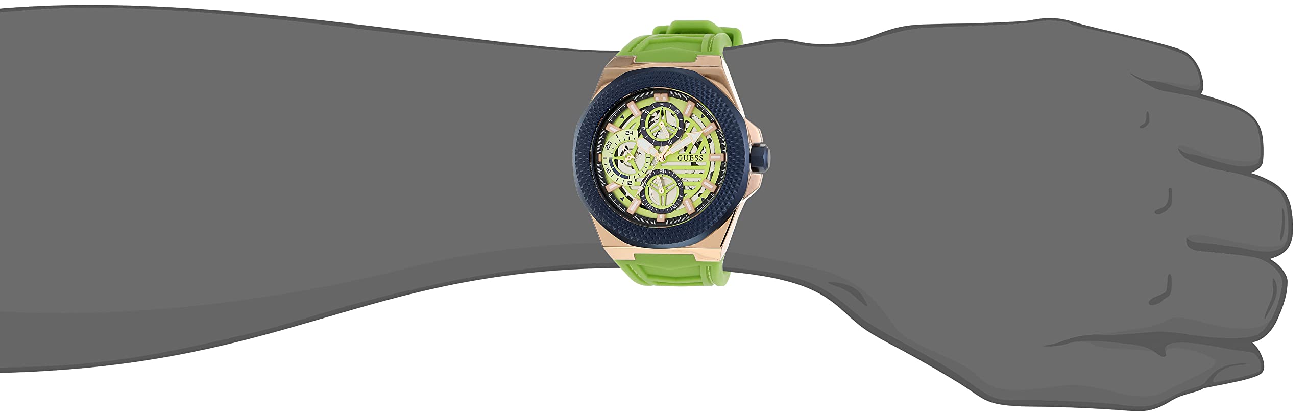 GUESS Men's 44mm Stainless Steel Chronograph Watch with Date Window - Water Resistant Casual & Dress Watch for Business, Office & Everyday Wear
