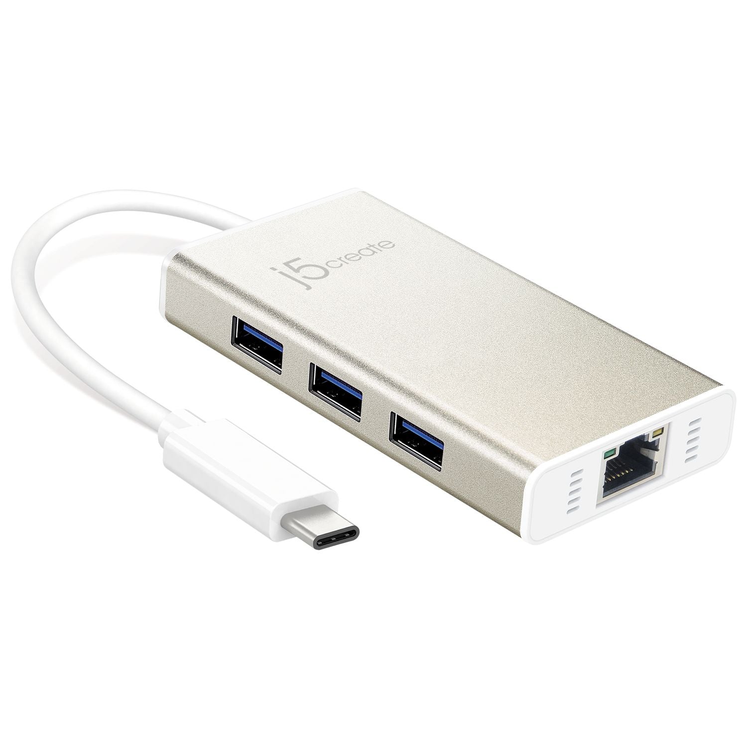 USB C Hub with Ethernet, 4-Port USB 3.1 Adapter - Perfect for MacBook Pro, Chromebook & Windows Laptops for Home Office & Remote Work