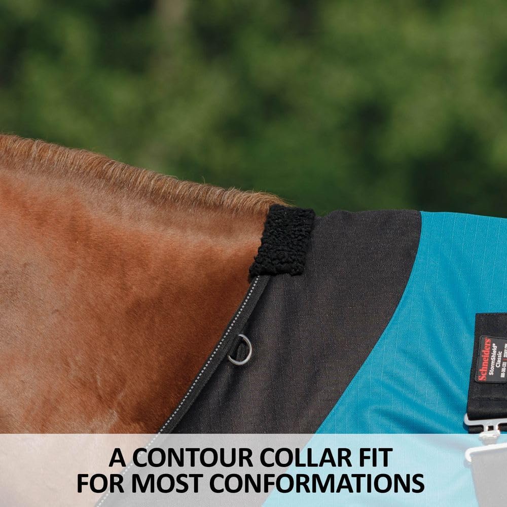 Contour Collar Classic II Horse Turnout Blanket - Waterproof Winter Horse Blanket with Bellyband Closure | Weather Protection for Cold Climates | Ideal for Stables, Trail Riding & Outdoor Horse Care