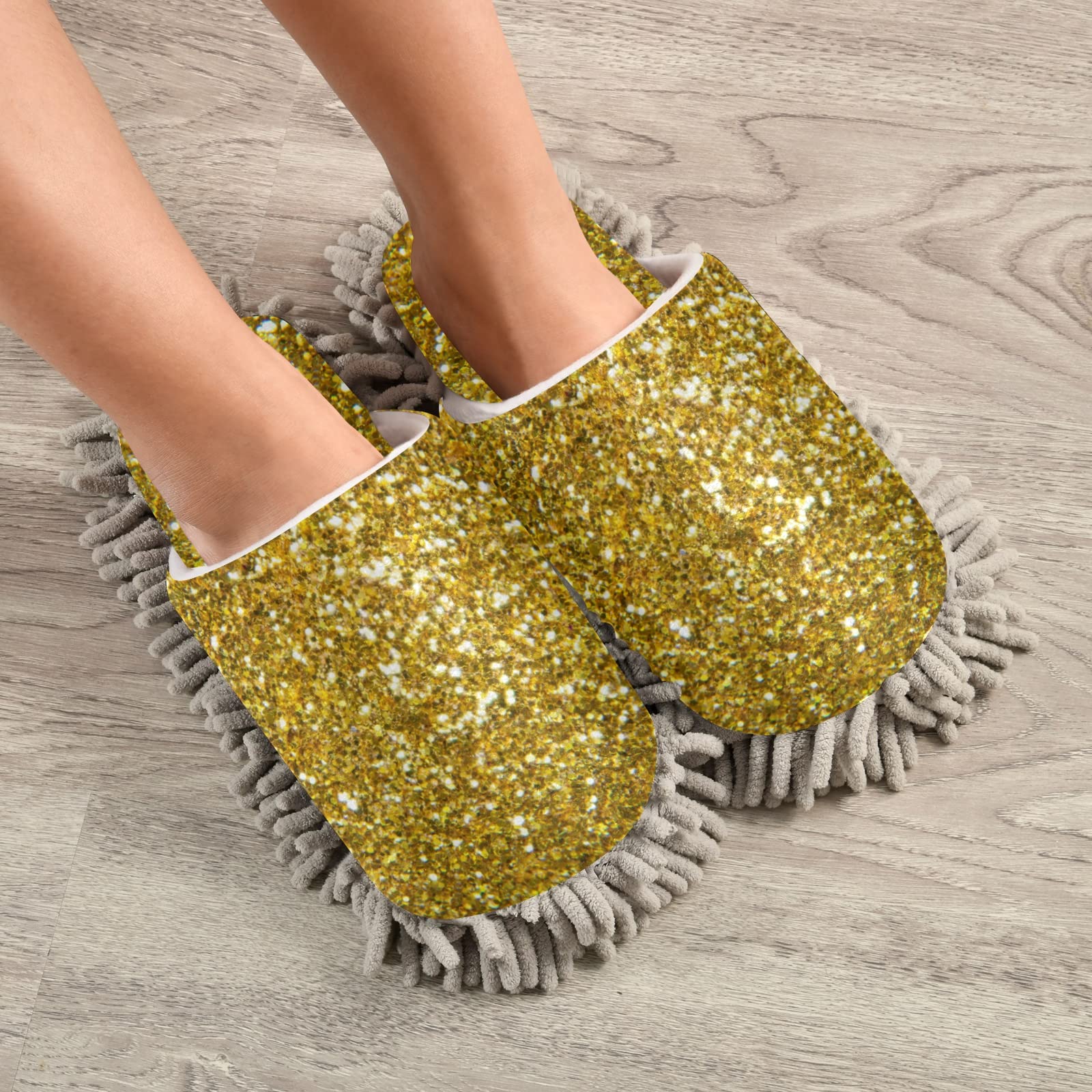 Poeticcity Unisex Mop Slippers - Soft House Cleaning Shoes for Dusting & Spa Use - Comfortable Indoor Cleaning Slippers Size M-L - Perfect for Home Cleaning, Yoga & Relaxation