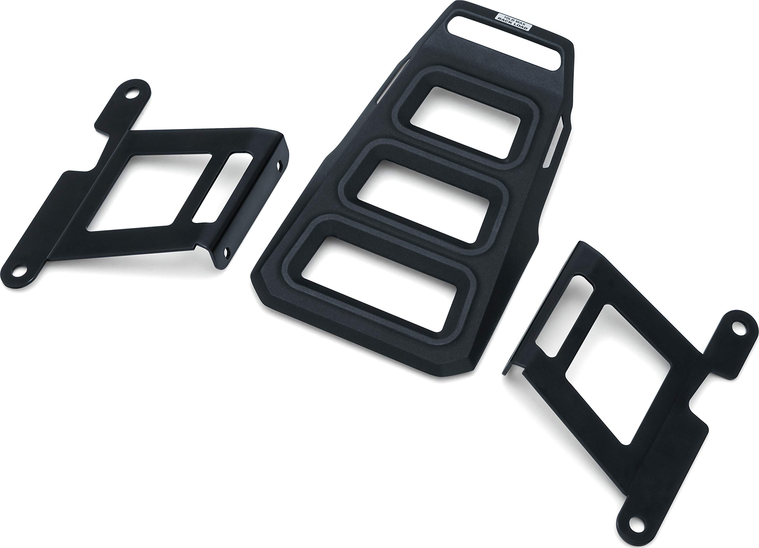 Kuryakyn 6665 Dillinger Fixed Mount Motorcycle Luggage Rack for 2004-2019 Harley-Davidson XL Models | Satin Black Storage Accessory | Perfect for Long Rides & Touring