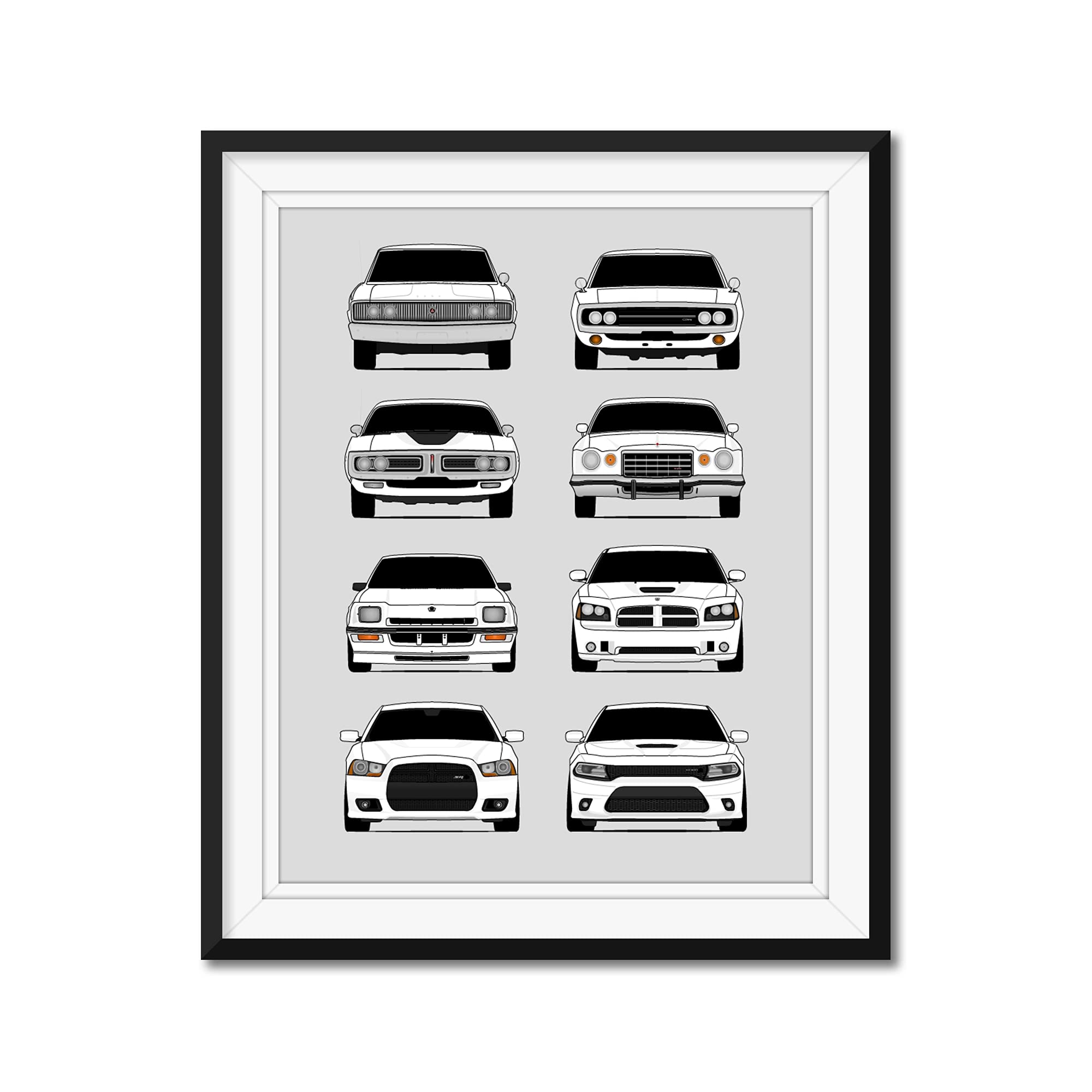 Dodge Charger Generations History - 11x14