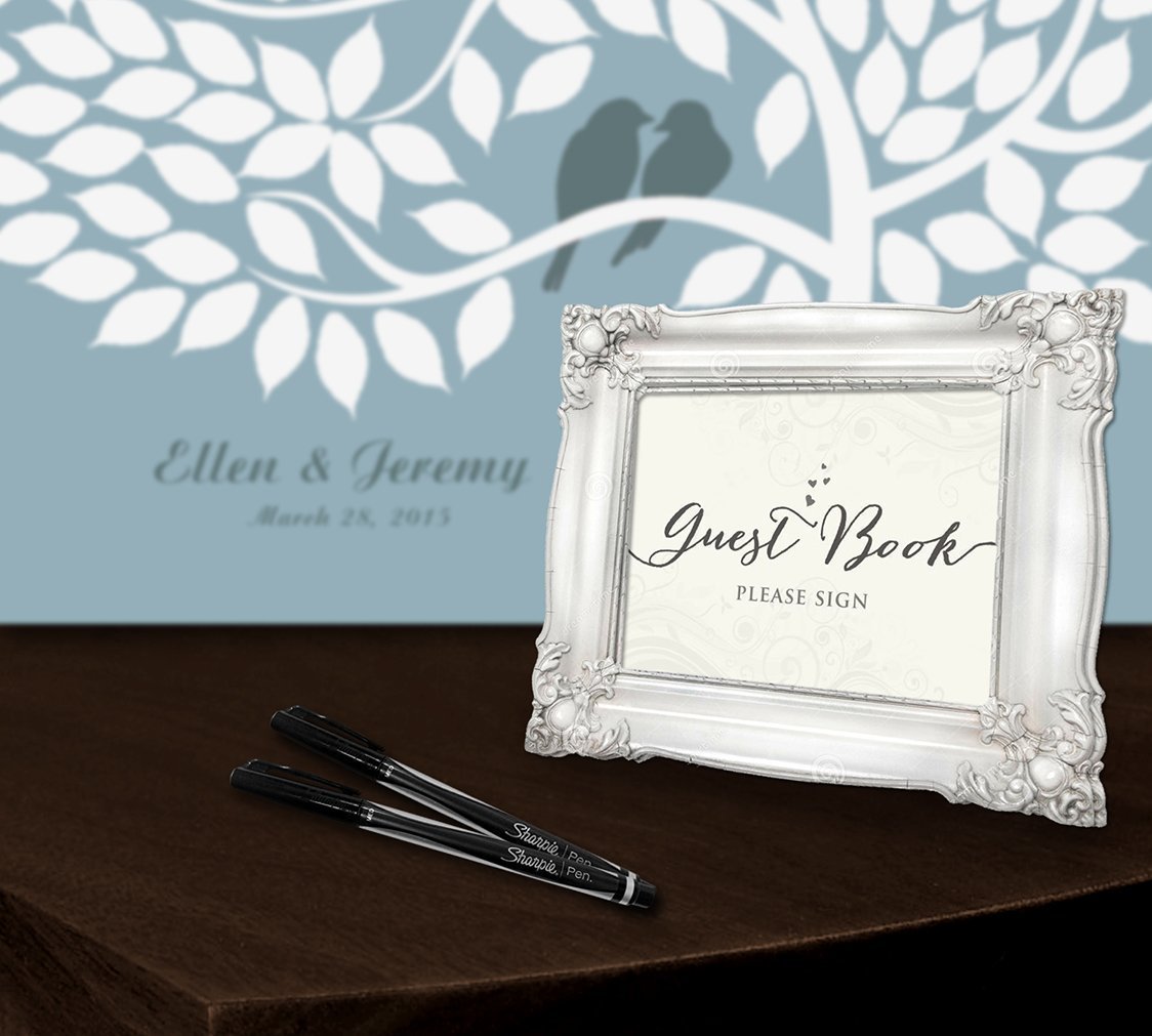 Personalized Wedding & Anniversary Guest Book Poster - Custom Tree Design with Love Birds - Unique Alternative to Traditional Guest Books - Perfect for Weddings, Anniversaries & Special Events
