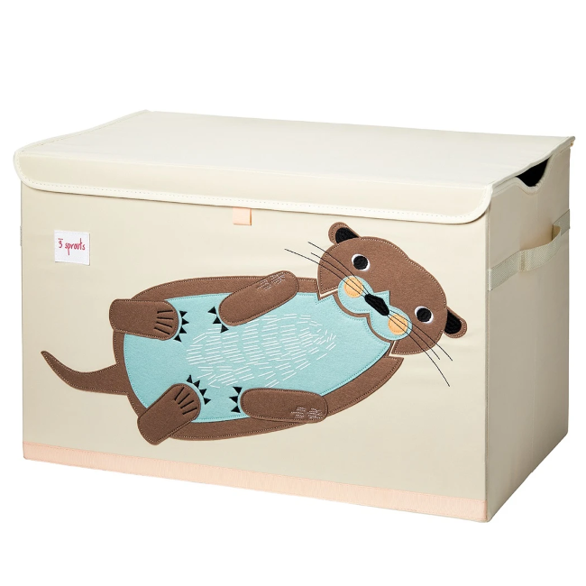 3 Sprouts Toy Storage Chest - Otter Design Kids Room Organizer for Toys, Books & Clothes | Perfect for Nursery, Playroom & Bedroom Organization