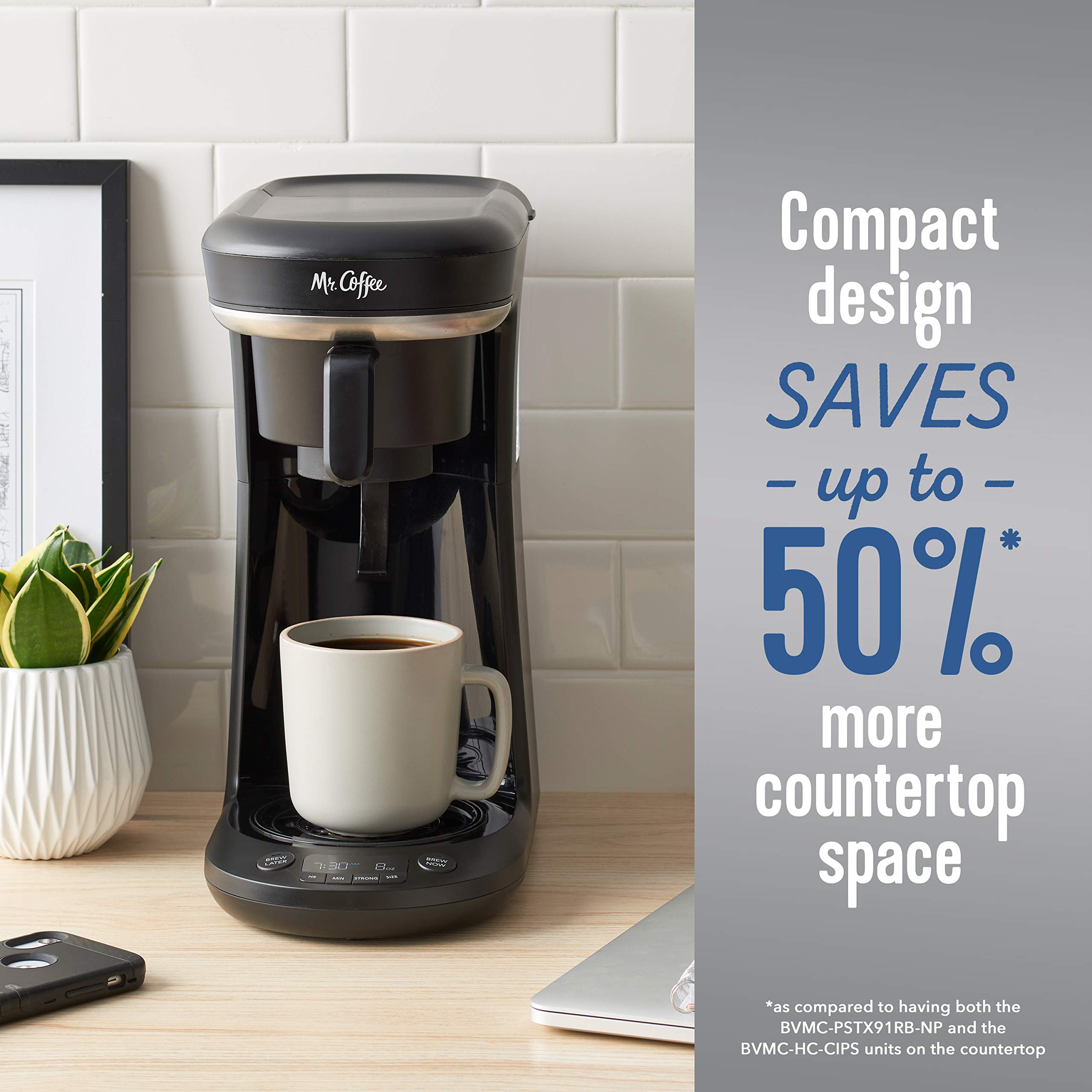 Mr. Coffee 10-Cup Programmable Coffee Maker - Single Serve & Carafe Brewing - Black - Perfect for Home, Office & Entertaining