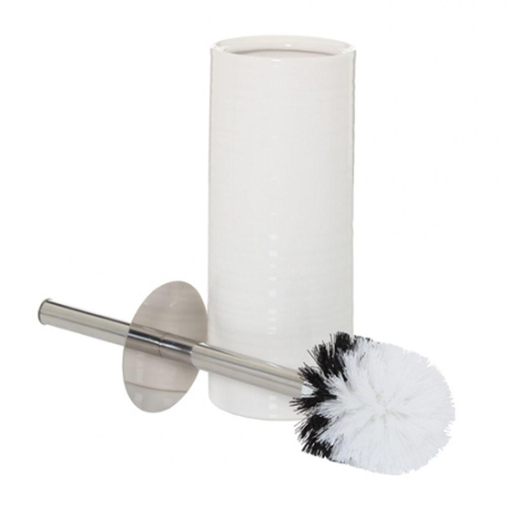 Hush White Ceramic Toilet Brush - Modern Bathroom Cleaning Tool for Home, Hotel & Office Use