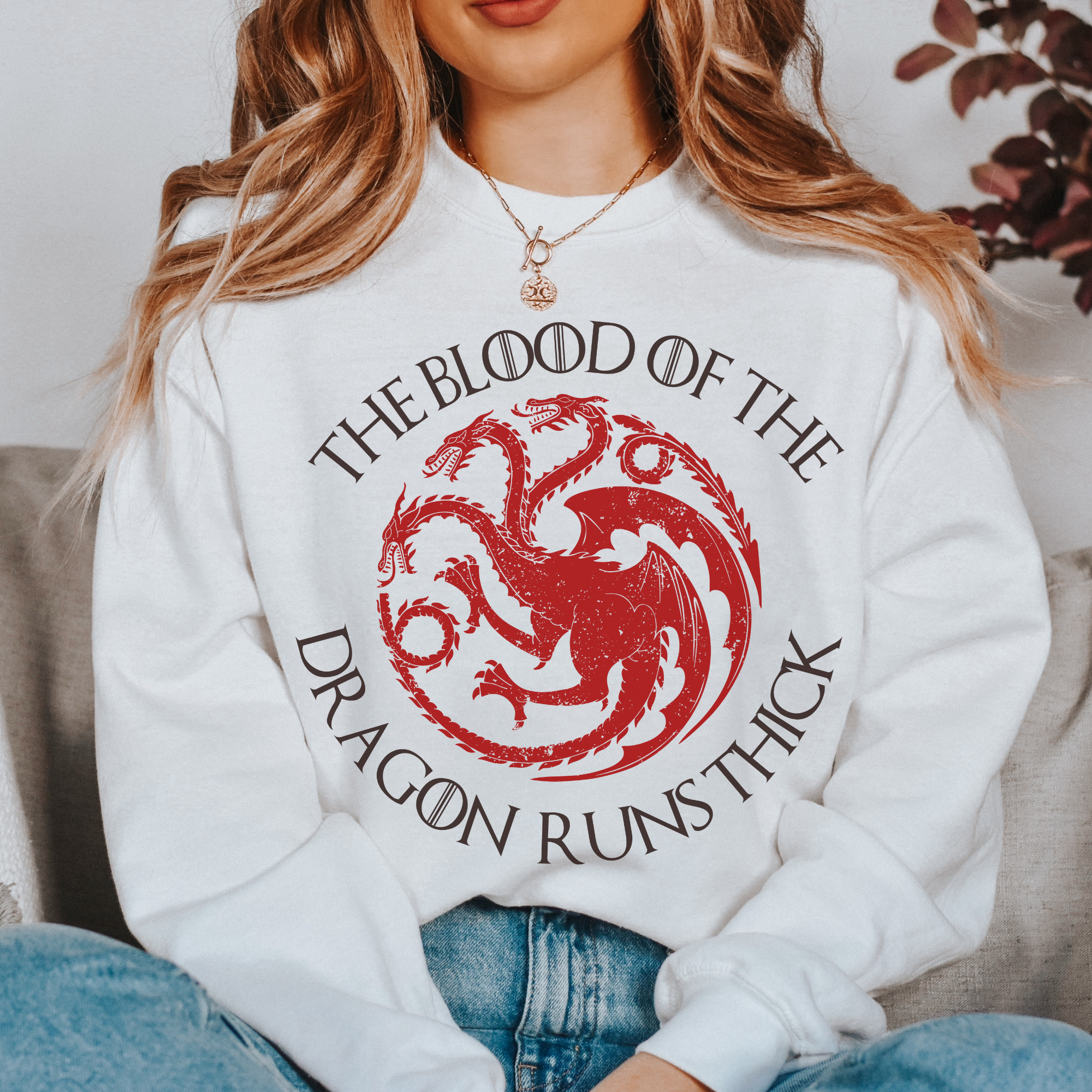 House Targaryen T-Shirt & Sweatshirt - Game of Thrones Merchandise - Dragon Blood Design - Perfect Gift for GOT Fans - Wear for Cosplay, Halloween, or TV Show Watching