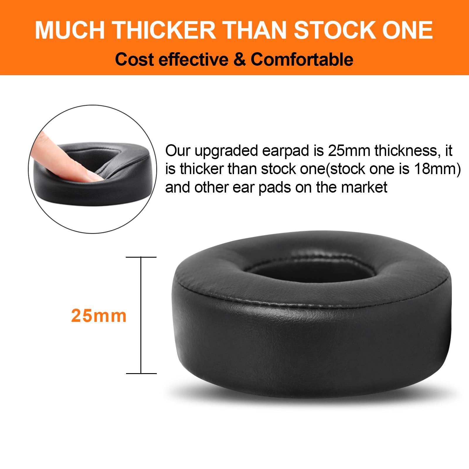 Gvoears Replacement Ear Pads for Beats Solo 3 & Solo 2 Wireless/Wired Headphones - Premium Memory Foam Cushions with Strong 3M Adhesive (Black) - Enhanced Comfort for Gaming, Music & Travel