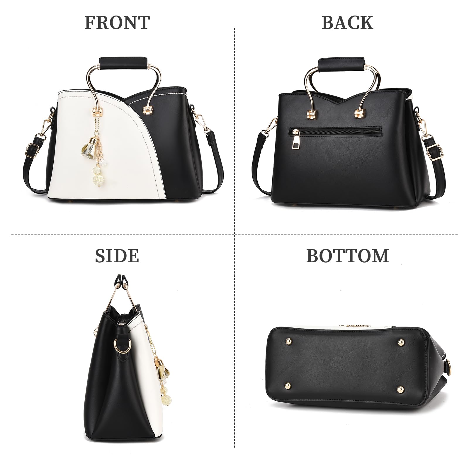 IHAYNER Women's Leather Handbags - Stylish Top Handle Large Tote Satchel Shoulder Bag with Pompom for Ladies & Girls | Perfect for Work, Travel & Daily Use
