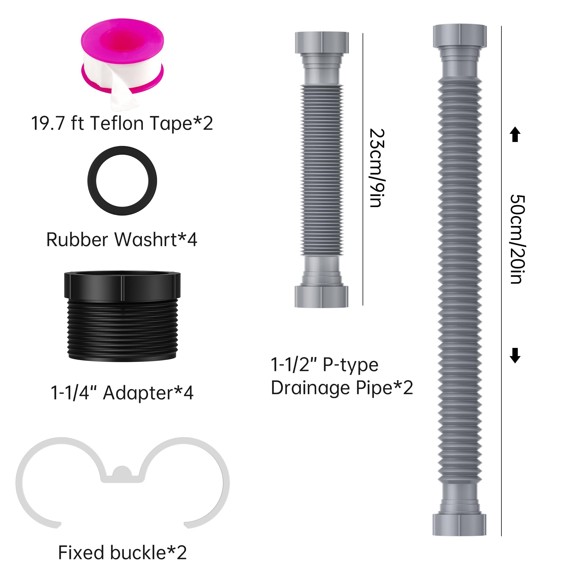 2 Pack Expandable Flexible 1.5