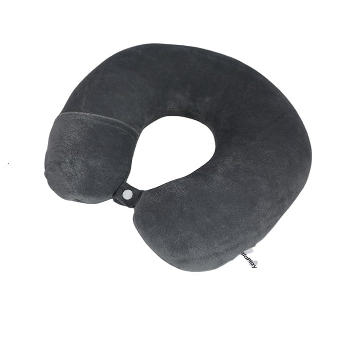 Avolusion Ergonomic Neck Pillow - Round Travel Pillow for Car & Airplane, Cervical Support Cushion for Better Sleep & Pain Relief - Perfect for Long Flights, Road Trips & Office Naps