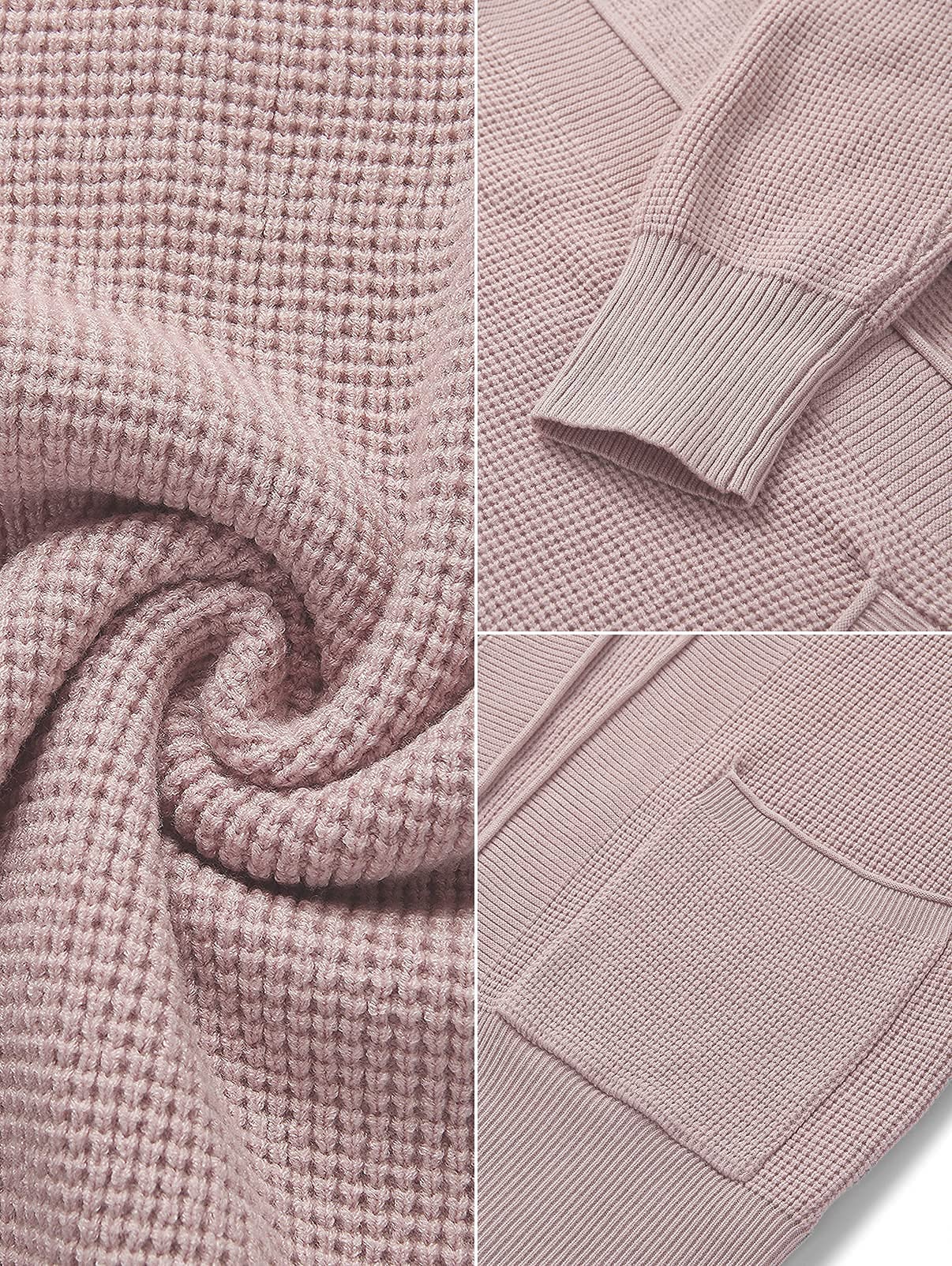 MEROKEETY Women's 2025 Fall Open Front Waffle Knit Cardigan - Long Sleeve Cozy Pocket Sweater for Women | Soft Chunky Knitwear for Autumn, Winter Layering & Casual Outfits | Perfect for Office, Coffee Dates & Weekend Lounging