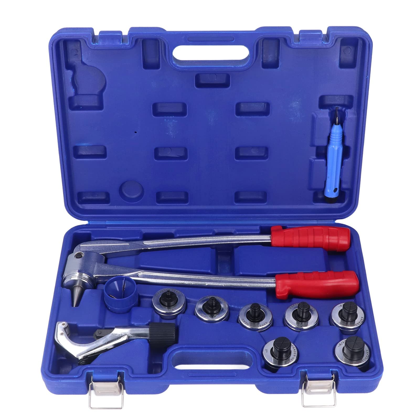 **Professional Tube Expander Tool Kit with Deburring Tool, Pipe Cutter & Chamfering Tool - 7 Expander Heads (3/8