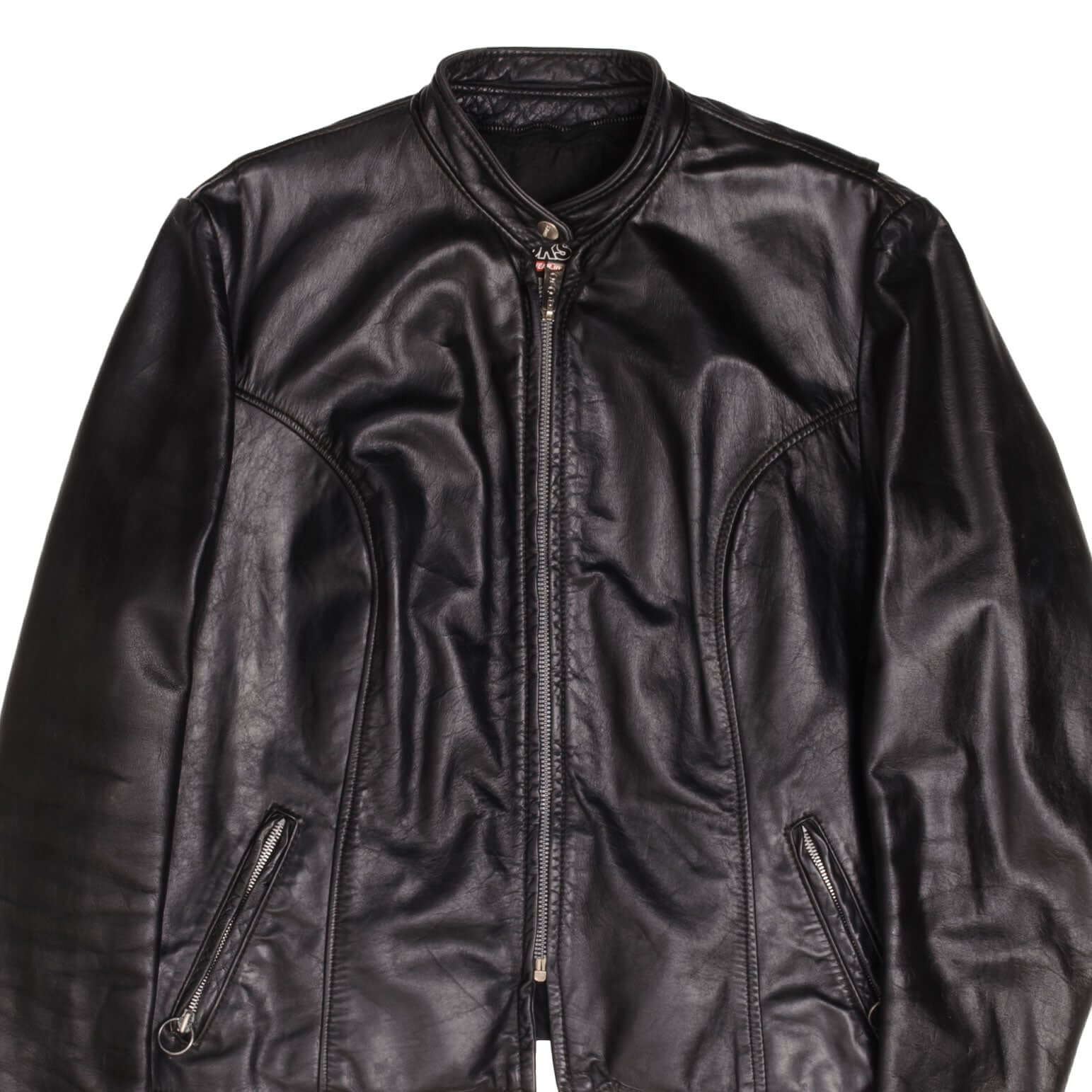 Vintage Brooks Black Cafe Racer Leather Jacket Size 44 - Genuine USA Made Motorcycle Biker Jacket for Men - Perfect for Riding, Casual Wear & Vintage Fashion