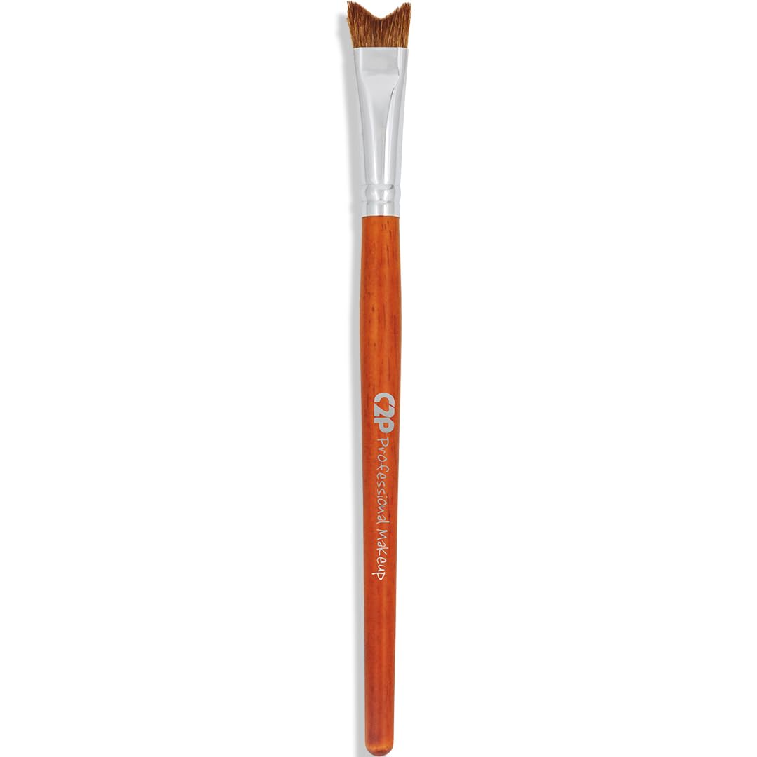 C2P PRO Nose Contour & Multi-Purpose Makeup Brush - V-Shape Design for Jawline, Cheeks, Eyeshadow & Forehead Blending - Professional Wooden Handle Makeup Brush for Flawless Contouring & Highlighting (Perfect for Daily Makeup & Professional Beauty Routines)