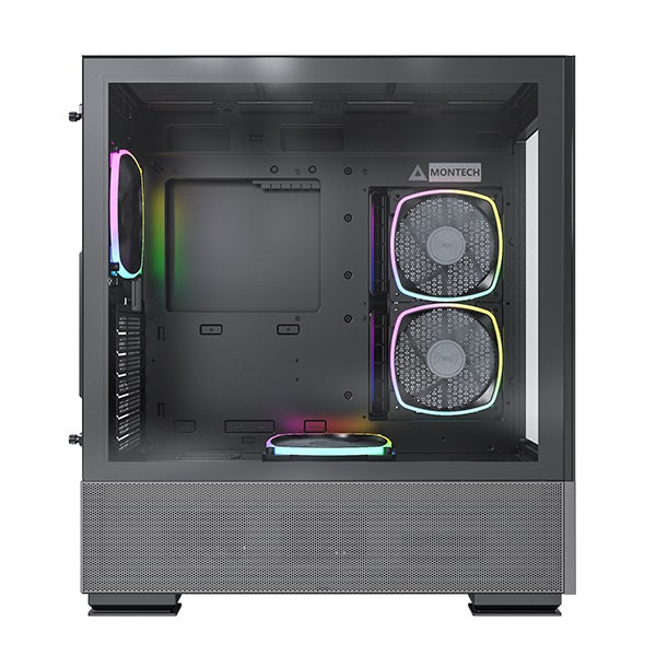 Montech Sky Two ATX Mid Tower PC Case with 4 ARGB PWM Fans - High Airflow Gaming Computer Case for Custom Builds, RGB Lighting, and Optimal Cooling