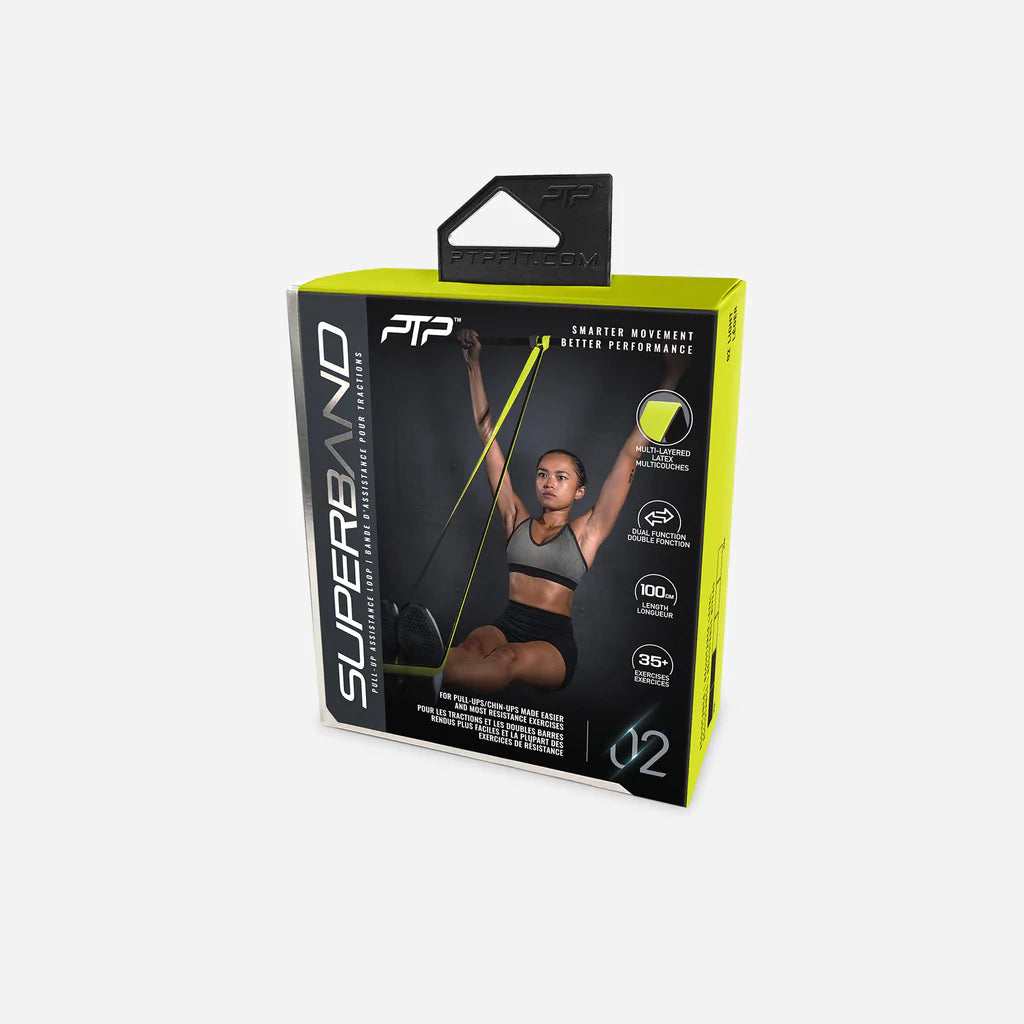 PTP Superband Resistance Bands (11.4-22.7kg) Light Lime Color - Dual Exercise Bands for Home Workouts, Strength Training & Physical Therapy
