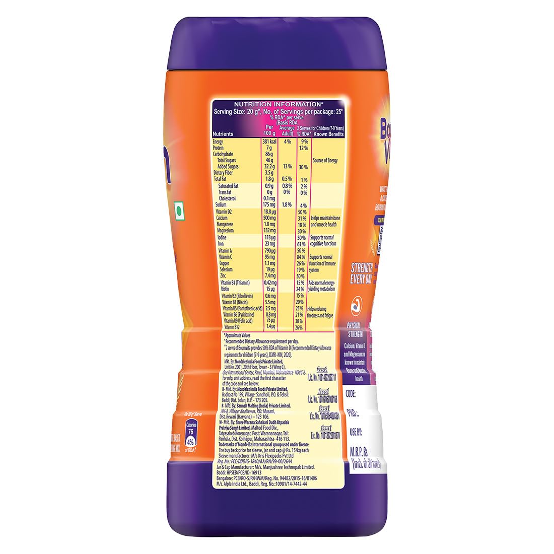 Bournvita Chocolate Nutrition Drink Powder - 500g Jar | Rich in Vitamins & Minerals | Perfect for Breakfast, Post-Workout & Kids' Nutrition