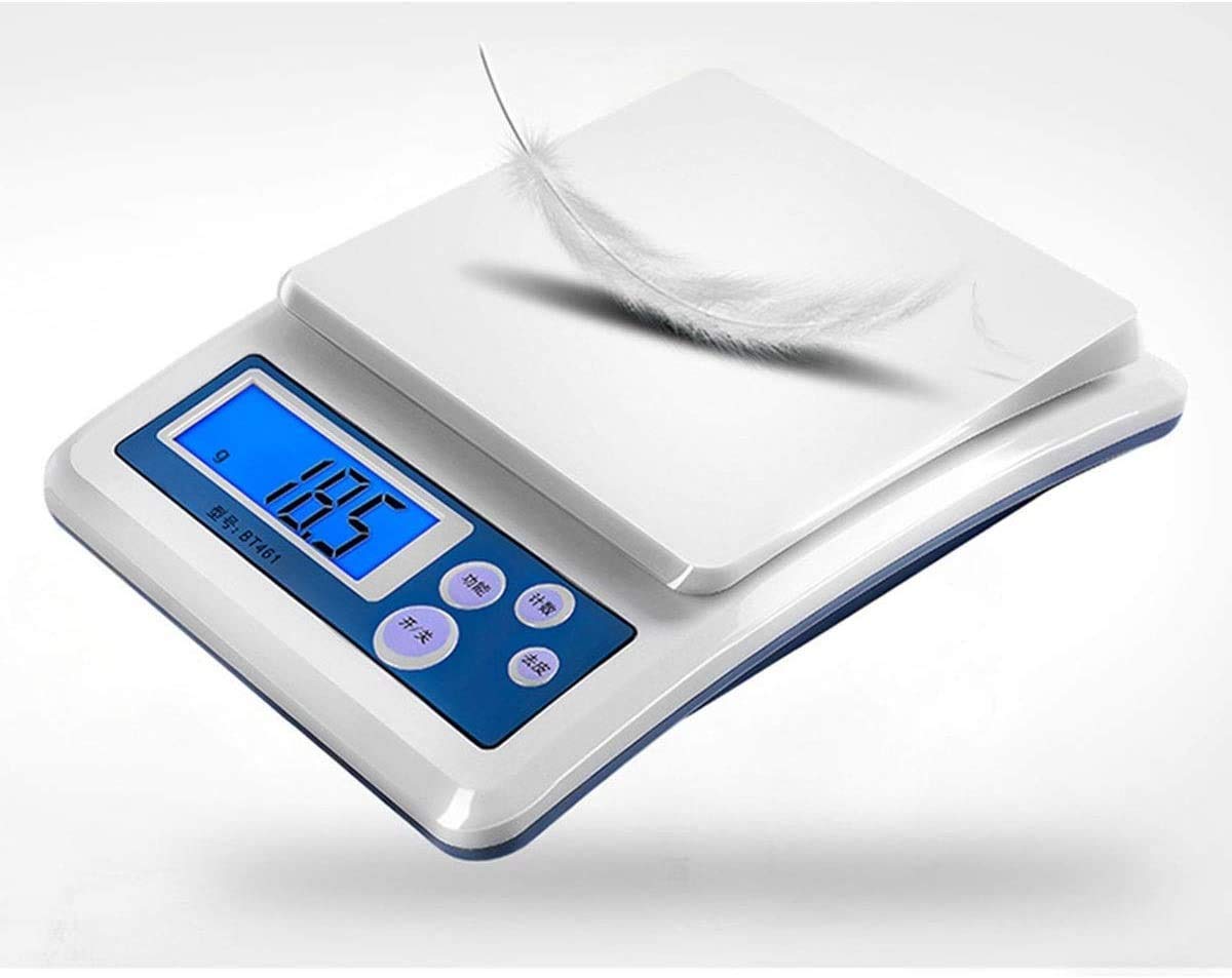 High-Precision Digital Kitchen Scale 2kg/0.1g - LCD Display Electronic Cooking Food Scale for Baking, Meal Prep & Portion Control (White) | Perfect for Home Kitchen, Professional Chefs & Dietary Tracking