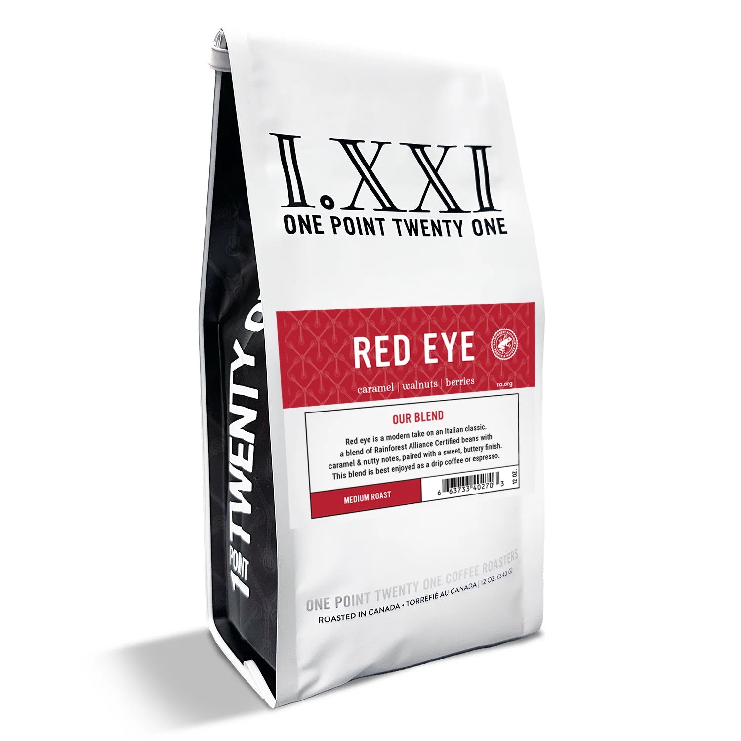 I.XXI Premium Red Eye Whole Bean Coffee - 12 oz Bag | Bold & Rich Flavor | Perfect for Home Brewing, Office Use & Gifts