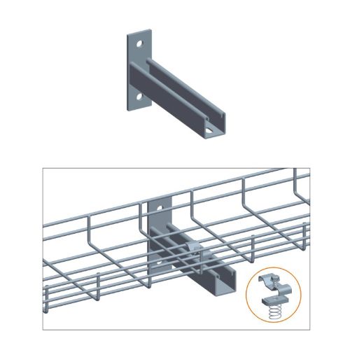 Heavy Duty T Wall Bracket Kit for Cable Mesh Tray - Secure Mounting Solution for Electrical Wiring, Data Cables & Network Infrastructure (Ideal for Commercial Buildings, Data Centers & Industrial Installations)
