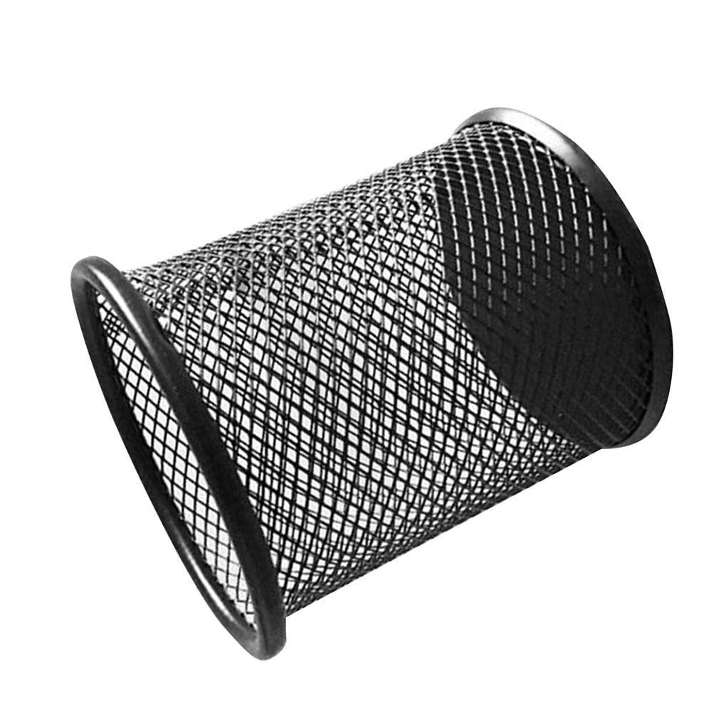 Metal Mesh Pen Holder - Cylinder Pencil Organizer for Office & Desk, Multi-Purpose Desktop Storage (Perfect for Home Office, School, and Workspace Organization)
