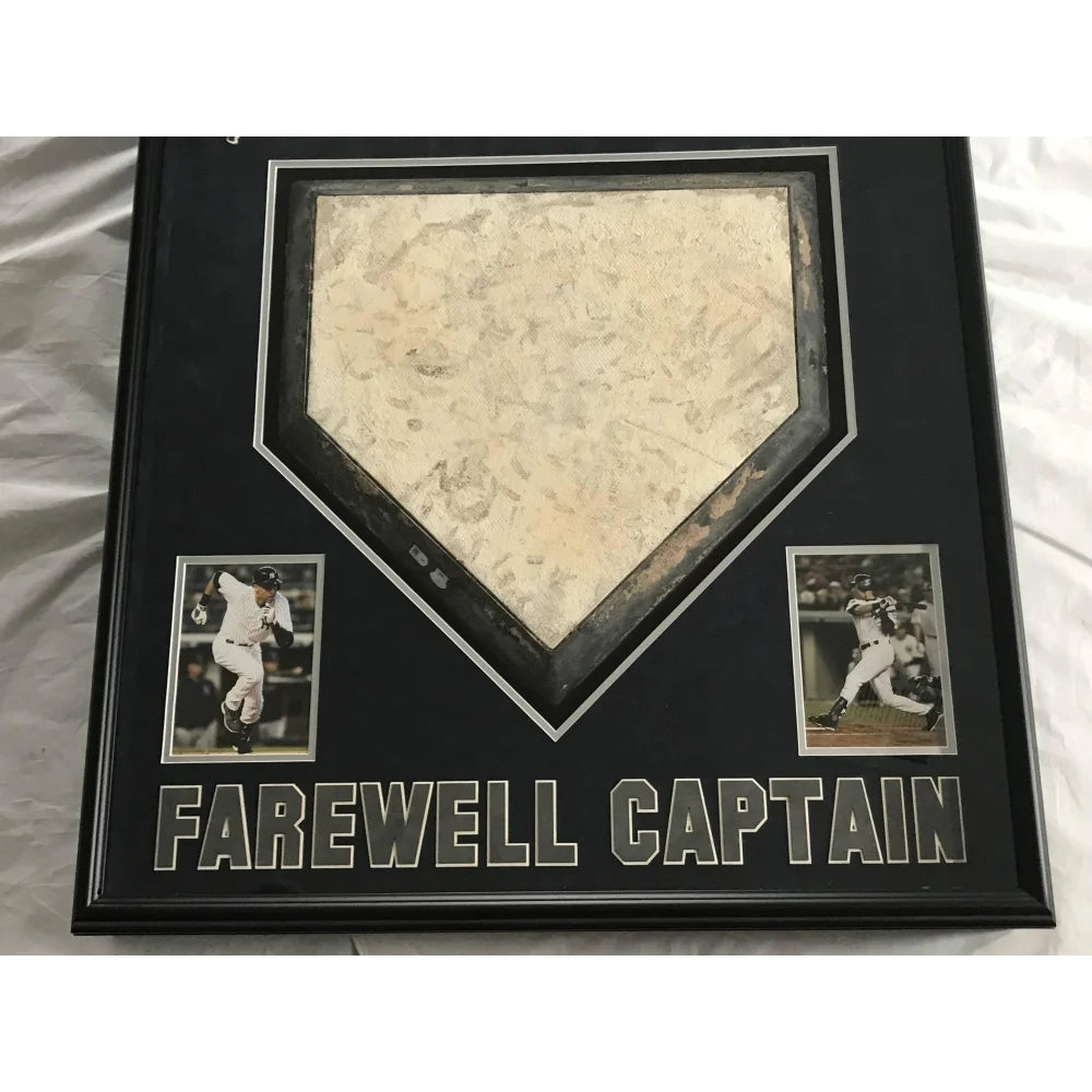 Derek Jeter Final Season Game Used Authentic Home Plate Framed Memorabilia with NY Yankees Steiner MLB COA - Perfect for Yankees Fans, Sports Collectors, and Man Cave Decor