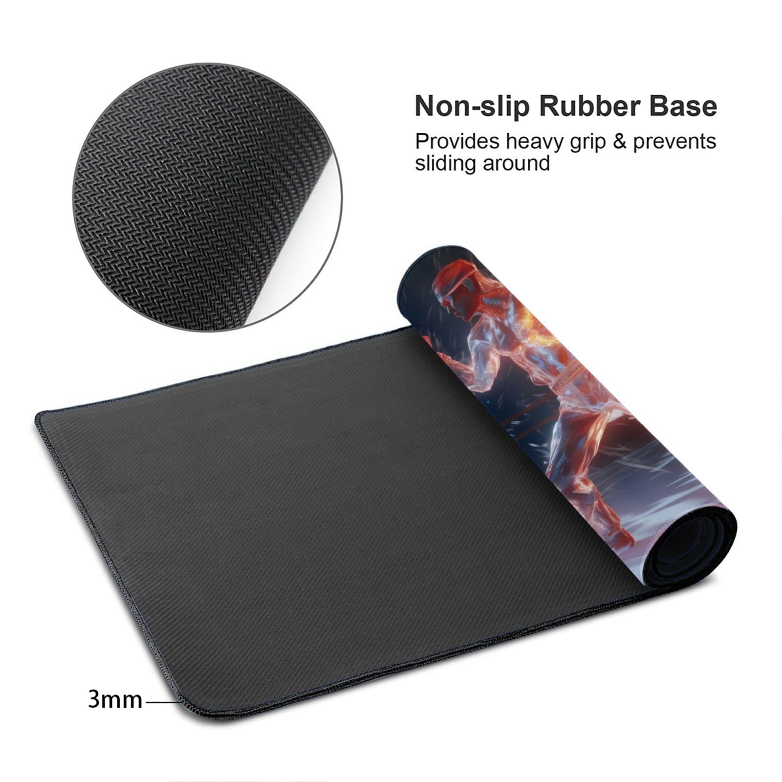 Ice & Fire Themed Large Gaming Mouse Pad (16
