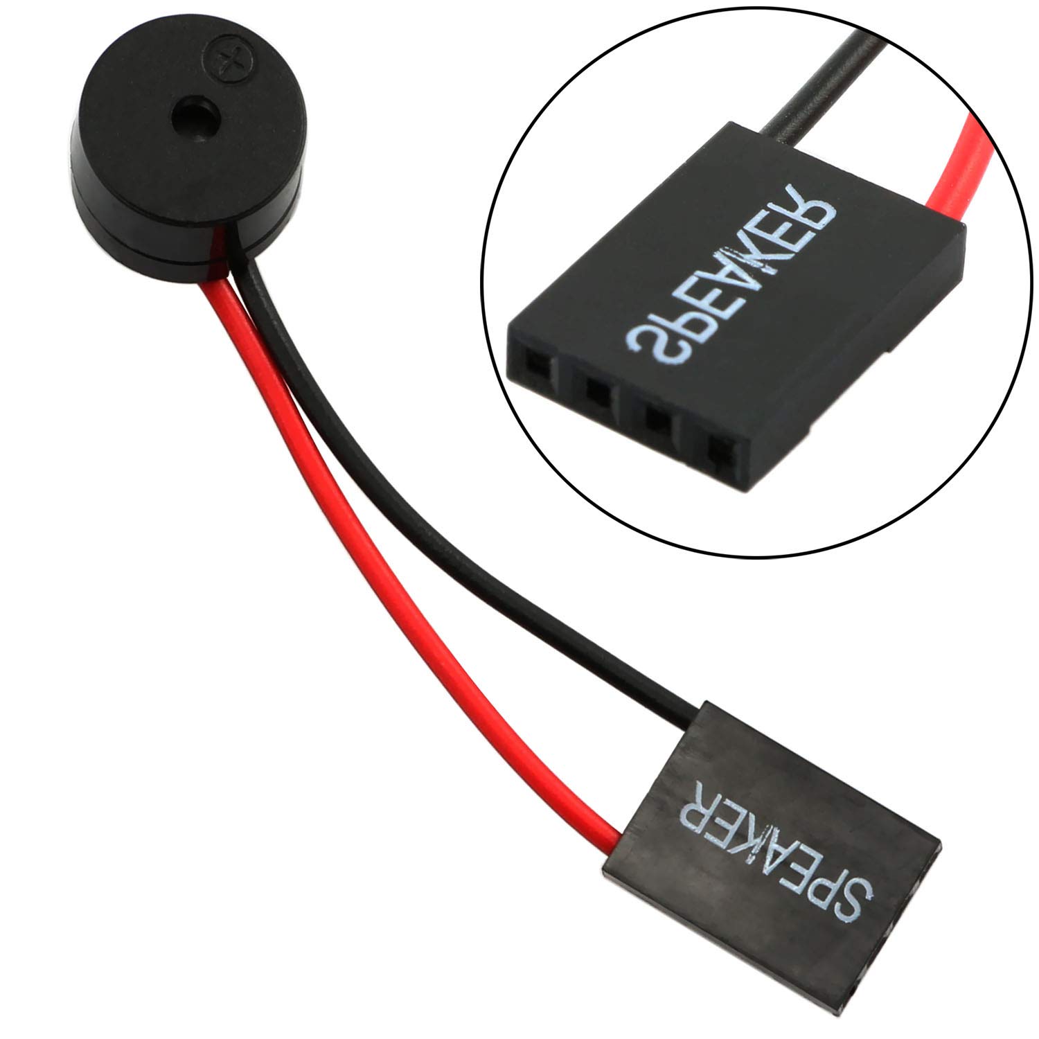 2-Pack PC Motherboard Mini Plug Speaker - Desktop Computer Case Internal BIOS Beep Alarm Buzzer for DIY Builds & Troubleshooting (Ideal for PC Assembly, System Diagnostics & Hardware Testing)
