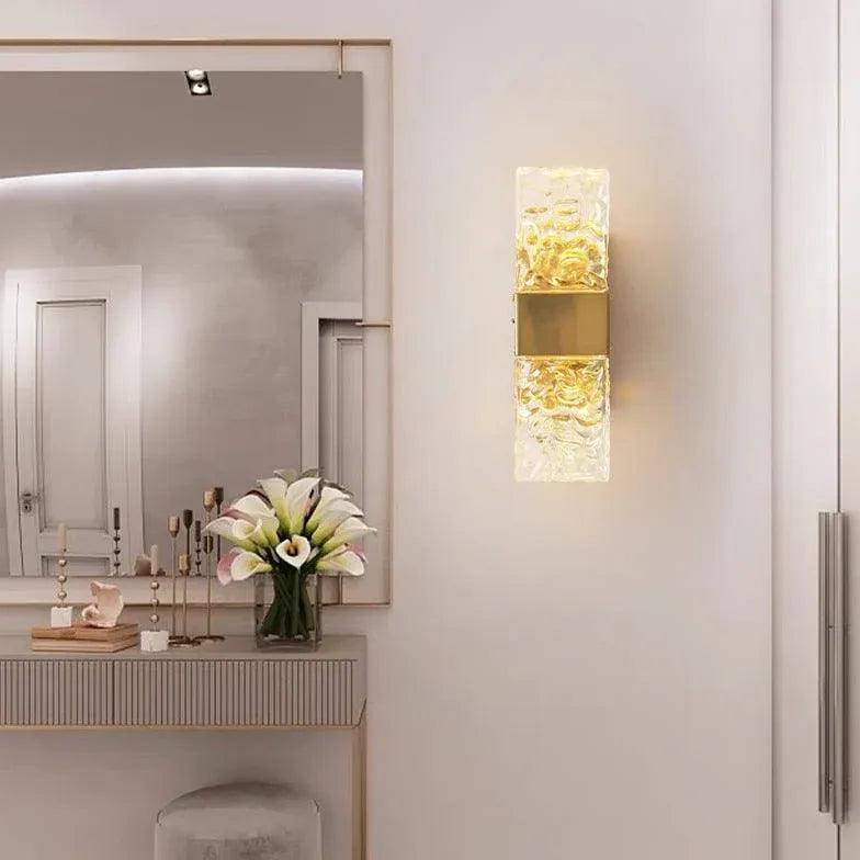 Modern Gold Pattern Glass Wall Lights - Elegant Home Decor for Living Room, Bedroom & Hallway - Perfect for Ambient Lighting & Interior Design