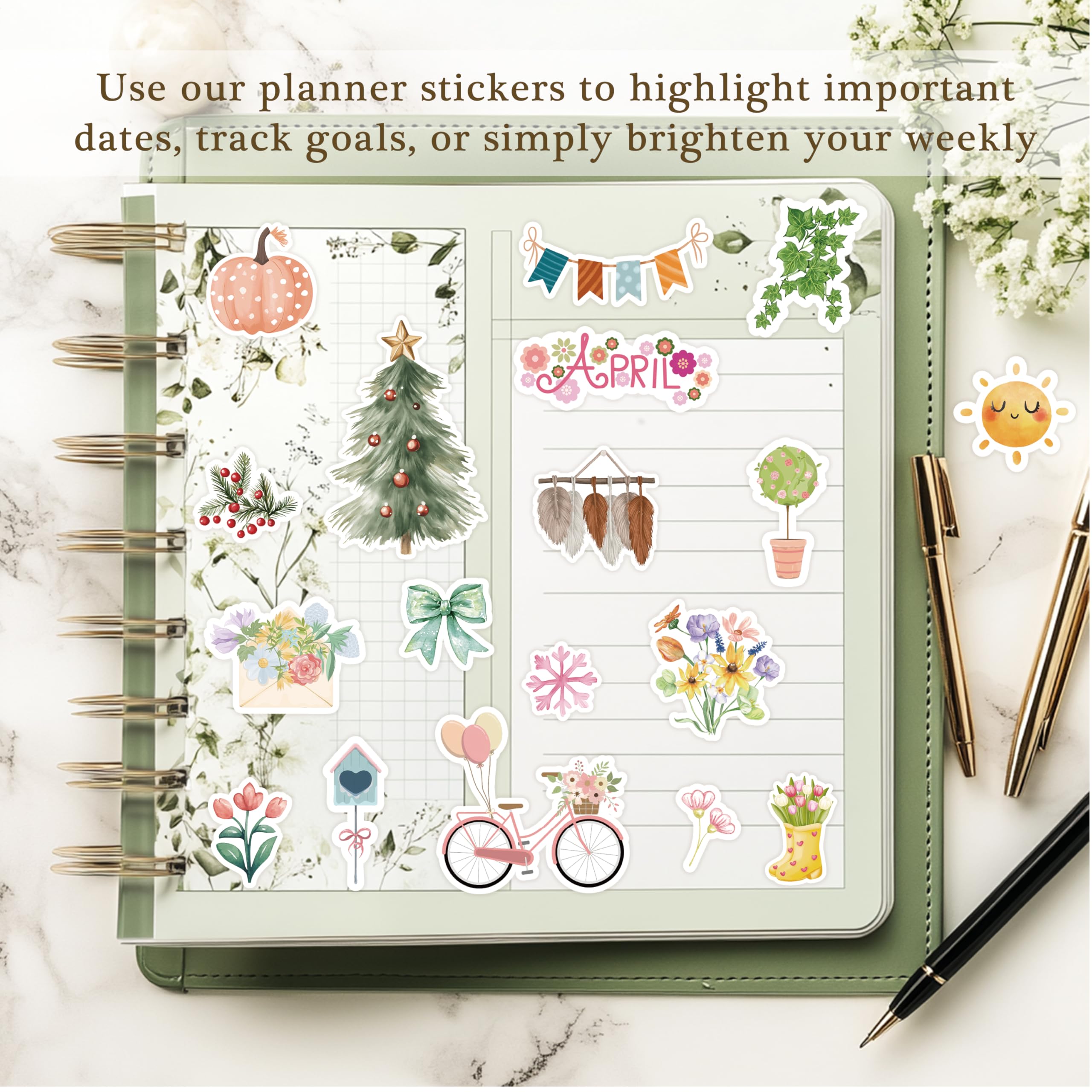 Premium Planner Stickers Set - 24 Pages, 1000+ Unique Stickers for Women (Monthly, Daily, Holiday) - Perfect for Scrapbooking, Bullet Journaling & Calendar Planning - No Duplicate Stickers for Creative Organization & DIY Projects